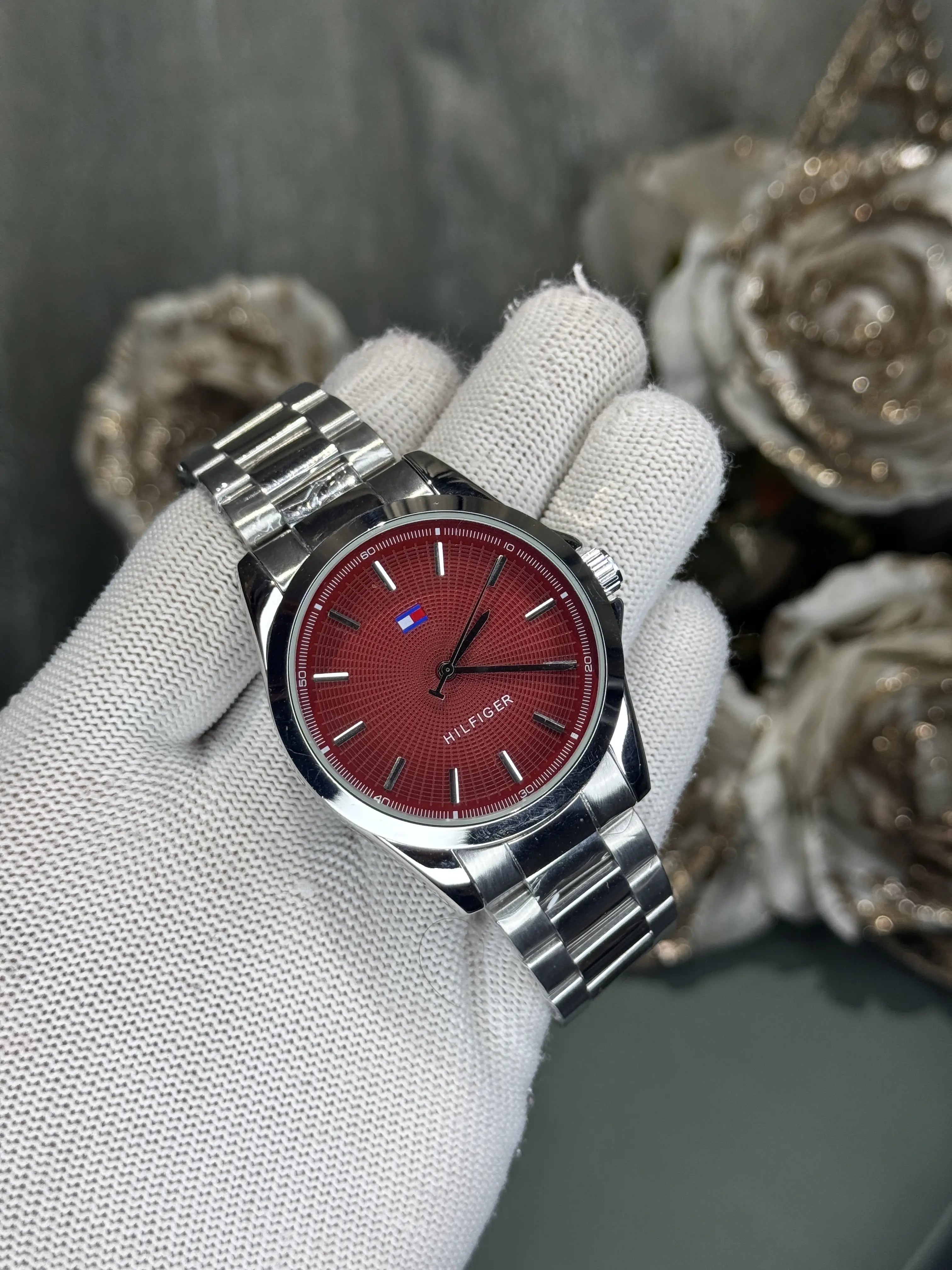 Tommy Hilfige r Bruce Silver Red Premium Quartz Watch