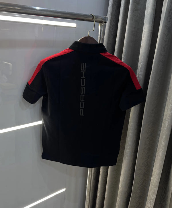 Hug o Bos s Black Porsche Edition Premium Polo T-shirt