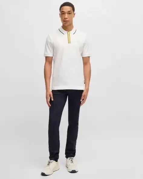 Hug o Boss White Porche Edition Premium Polo T-shirt