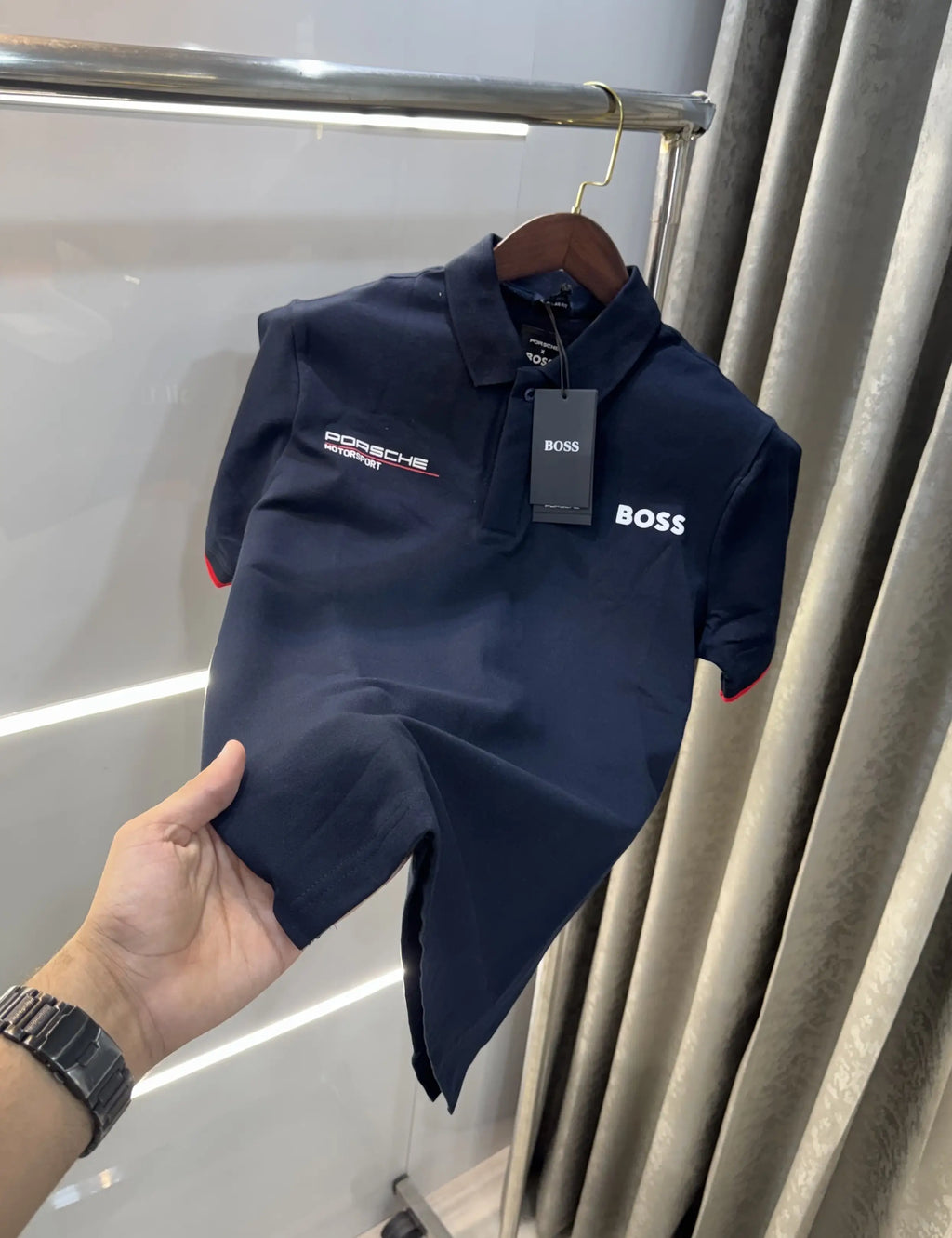 Hug o Boss Navy Blue Porche Edition Premium Polo T-shirt