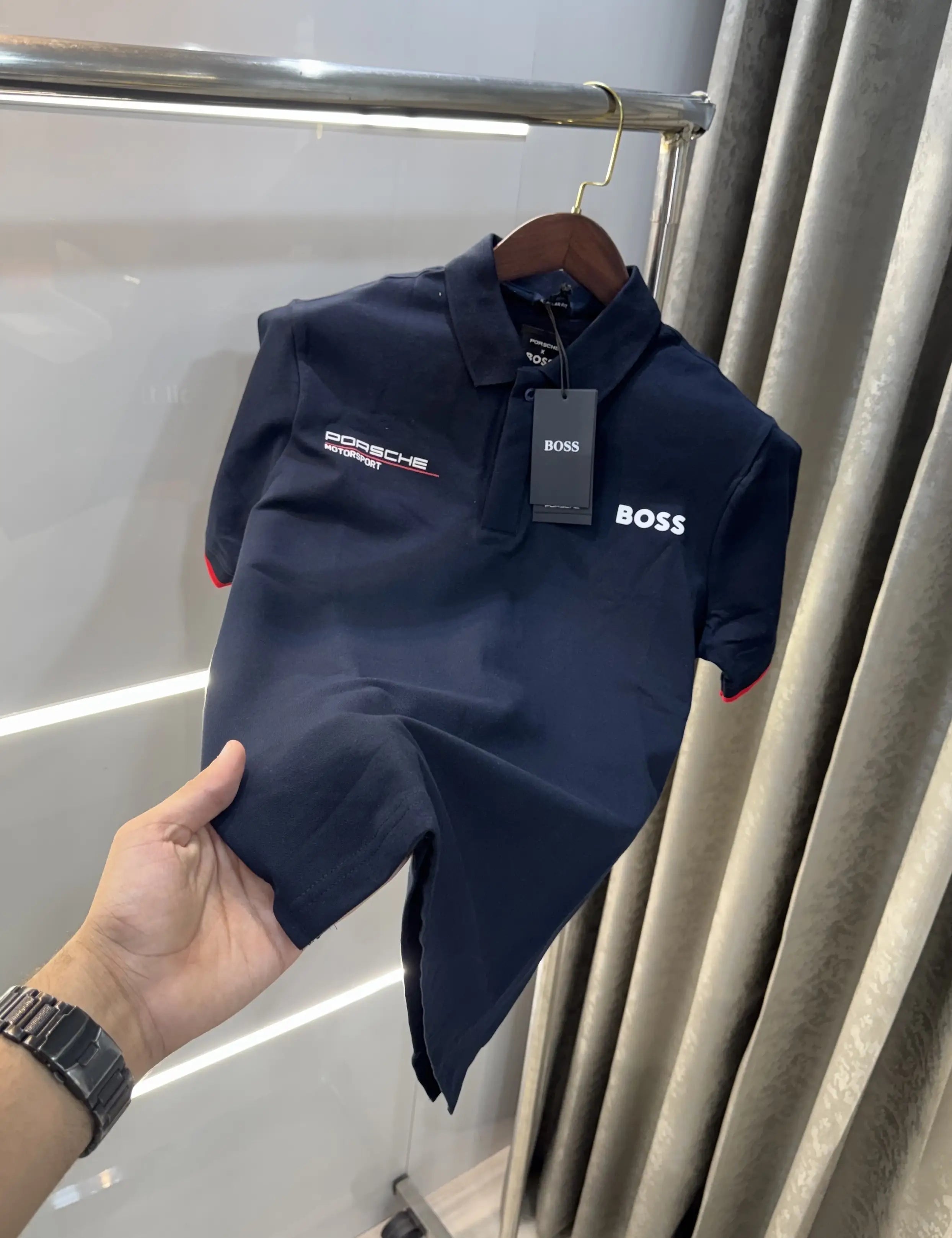 Hug o Boss Navy Blue Porche Edition Premium Polo T-shirt Main image