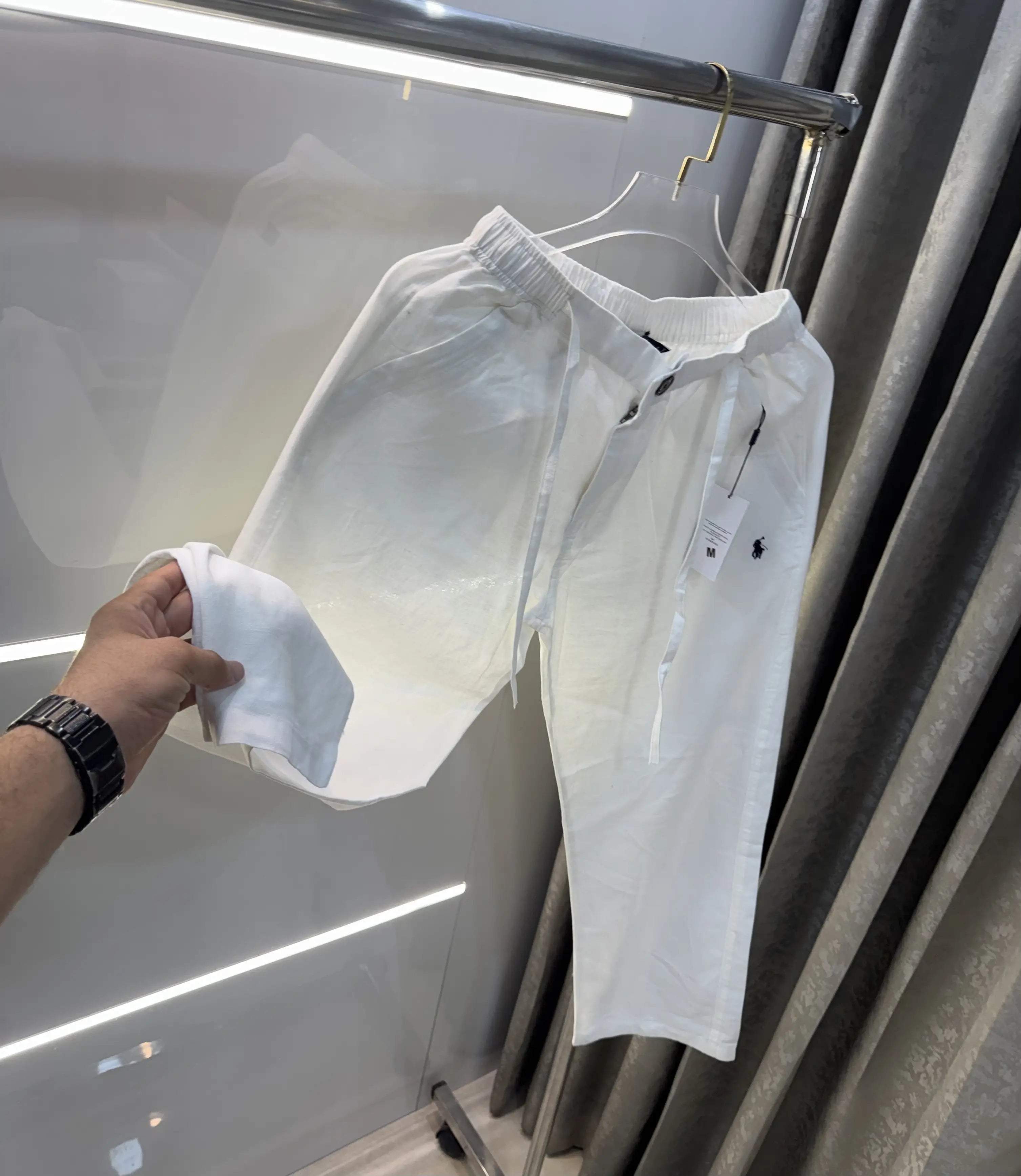 Ralph Lauren White Premium Linen Trouser Main image