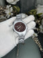 Nik e Silver Brown Premium Watch