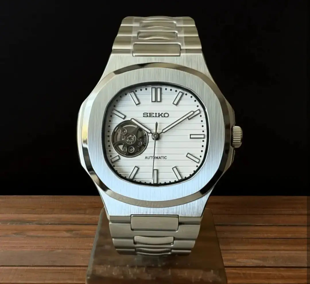 Seiko nautiko Mod Automatic open heart white 009 Secondary image