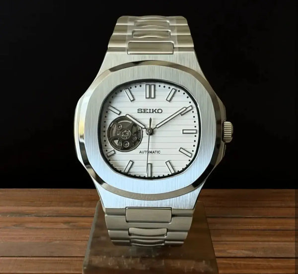 Seiko nautiko Mod Automatic open heart white 009