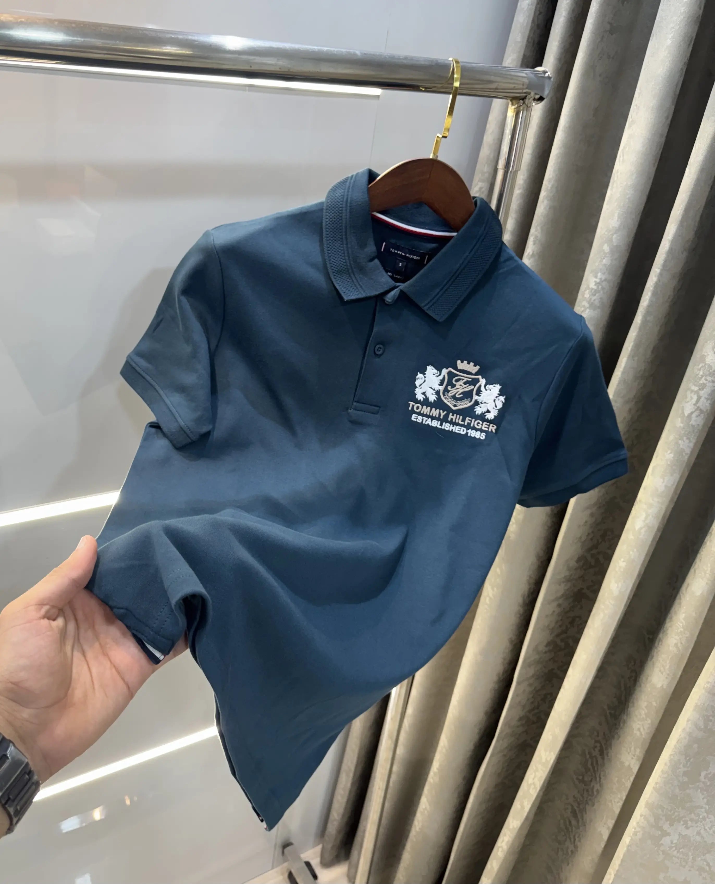 Tomm y Hilfiger Bottle Green Premium Polo T-shirt