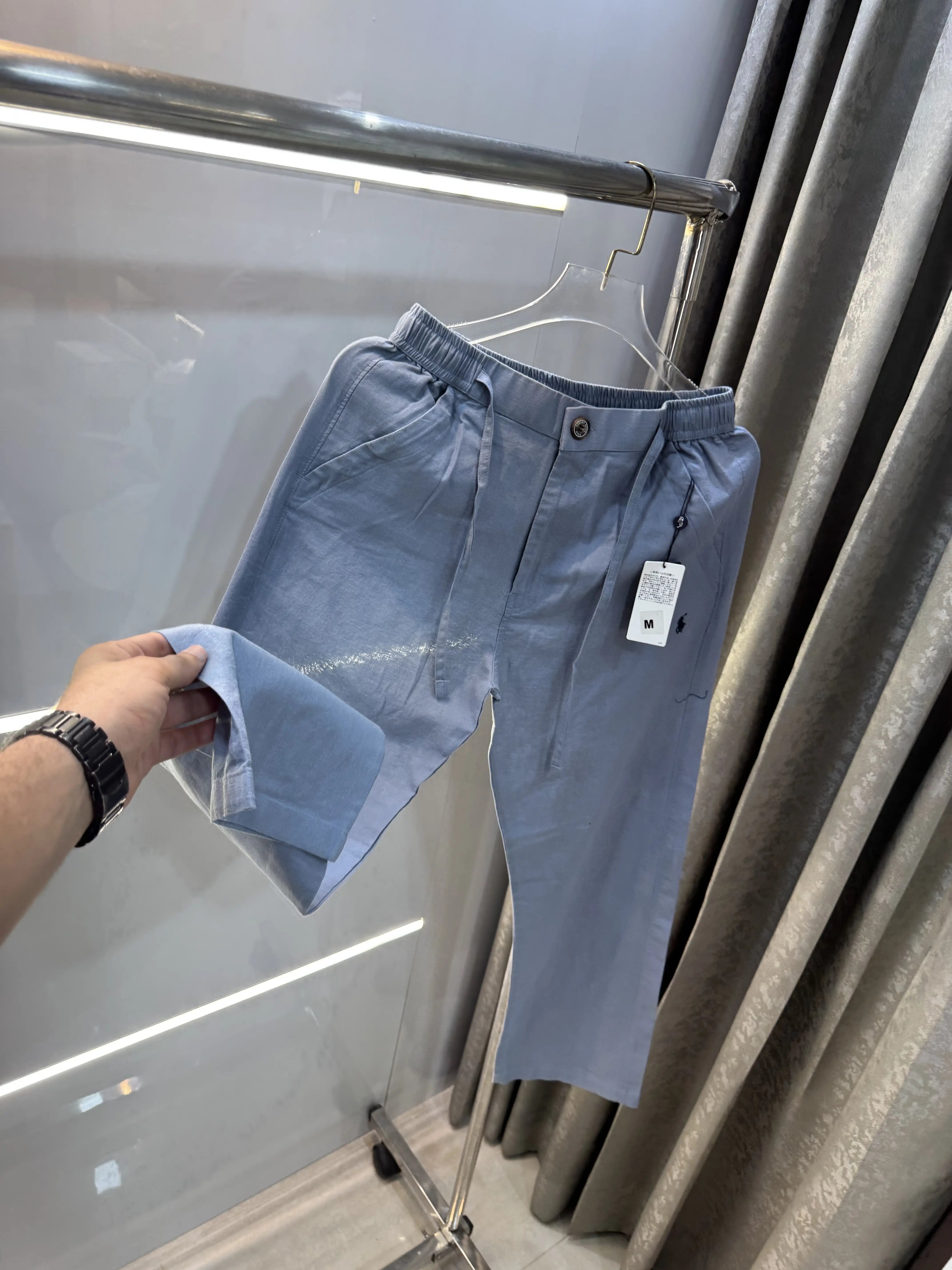 Ralph Lauren Sky Blue Premium Linen Trouser Main image