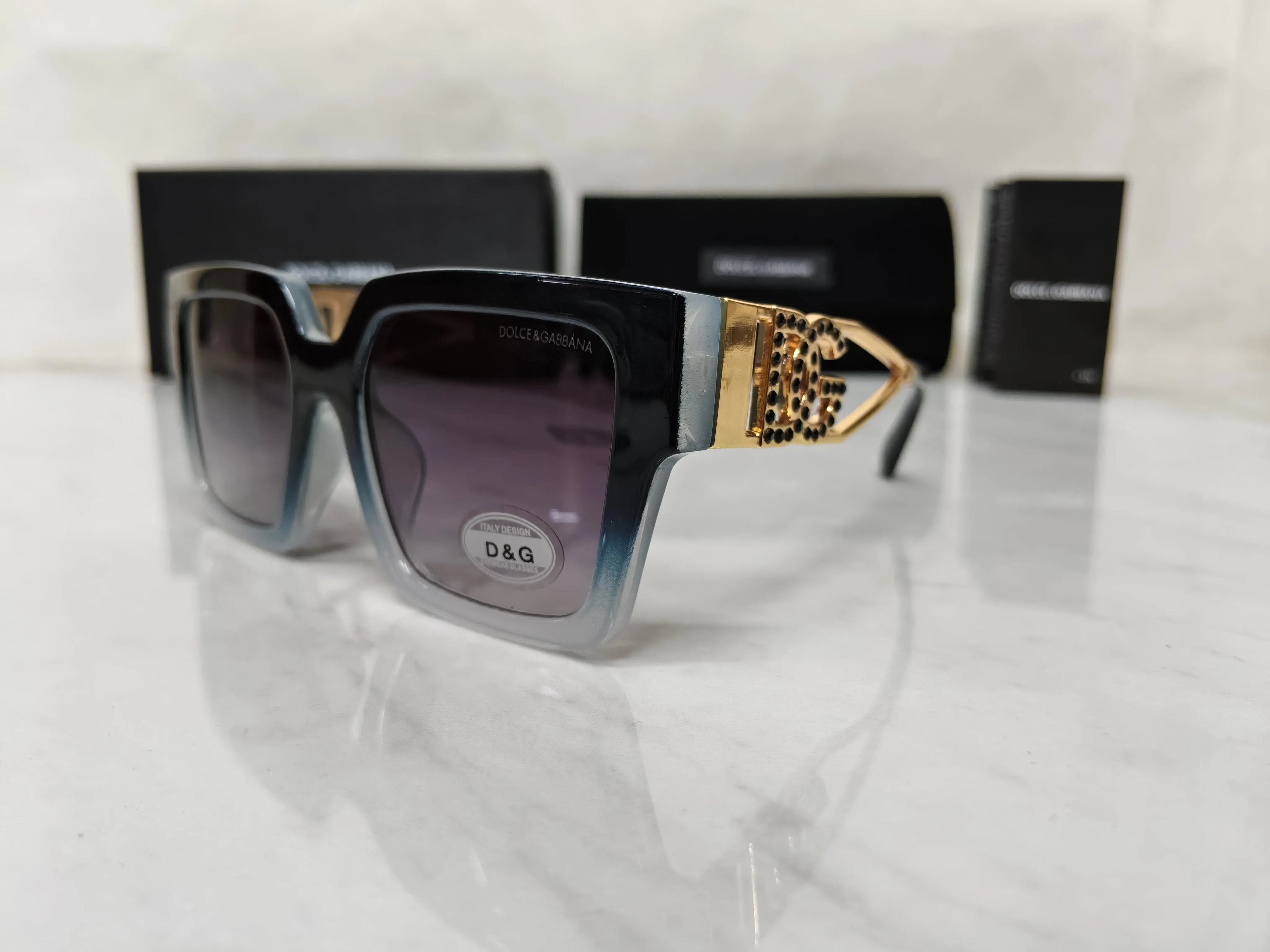 DOLCE & GABBANA 4446 BLACK ICE BLUE GARDIENT