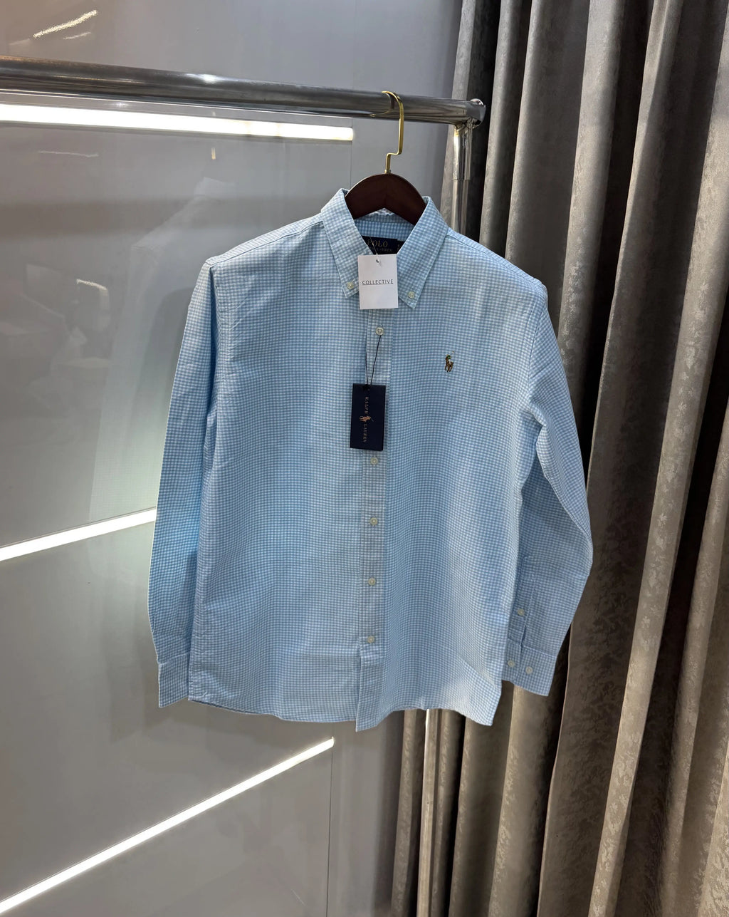 Ralph Lauren Sky Blue Small Checks Premium Shirt