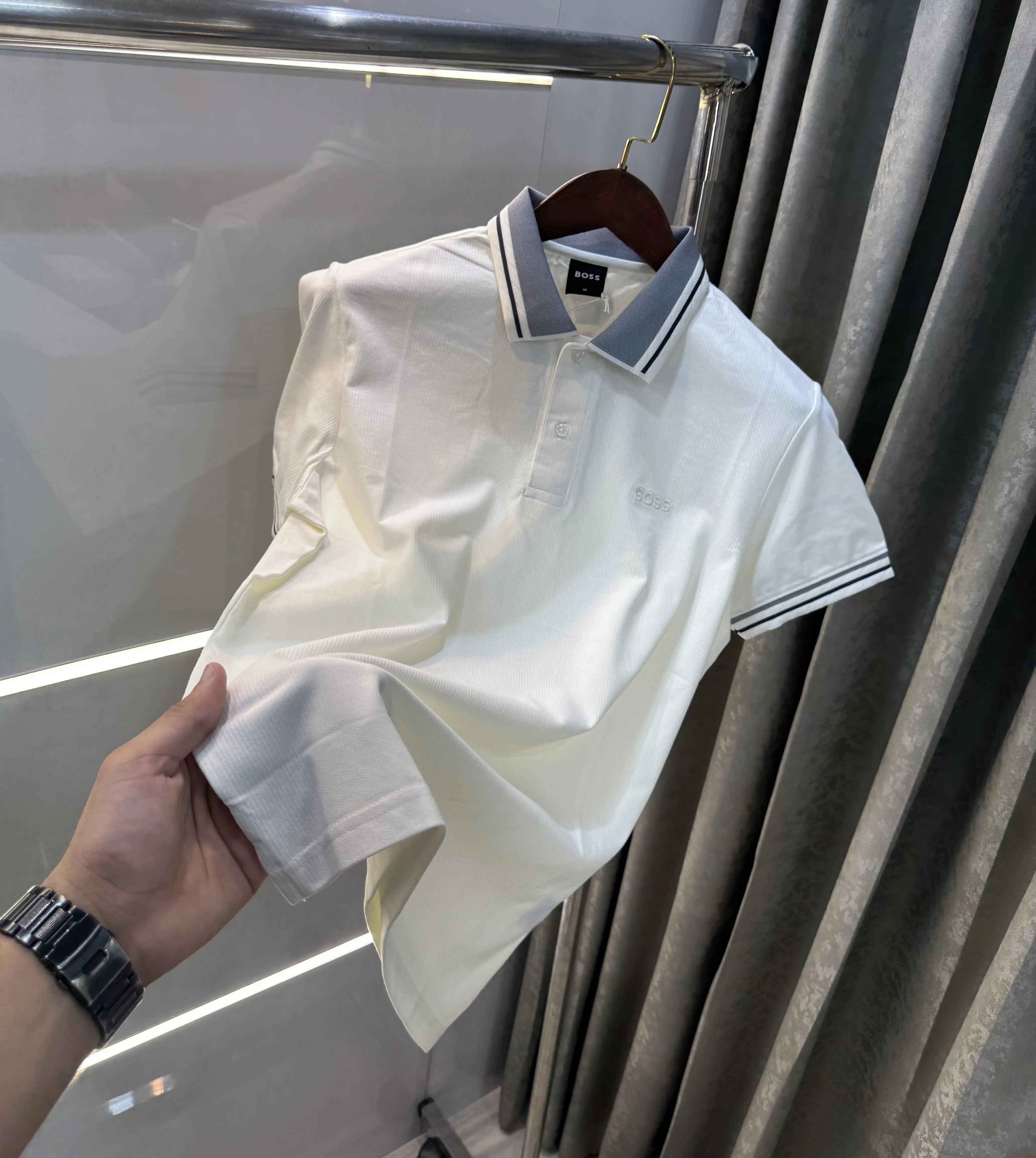 Hugo Boss Cream Embroidery Logo Premium Polo T-shirt Secondary image