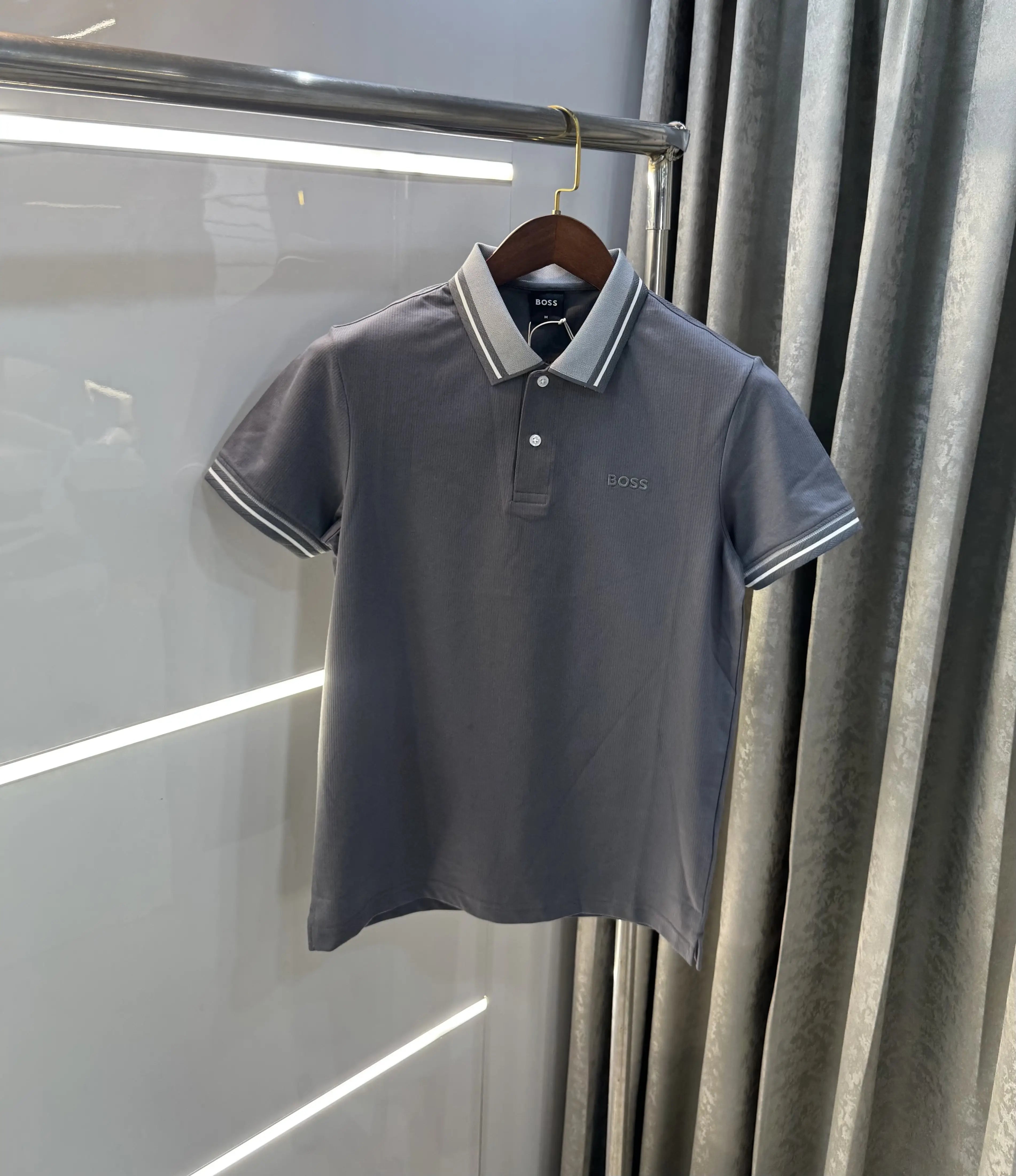 Hugo Boss Grey Embroidery Logo Premium Polo T-shirt Secondary image