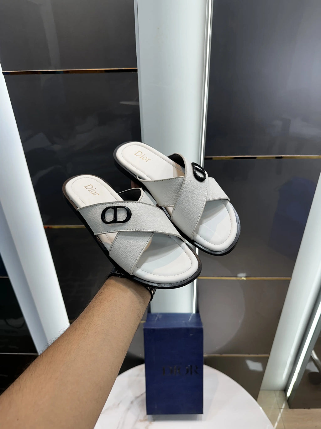 Dior_CD Cross White Premium Slide For Men