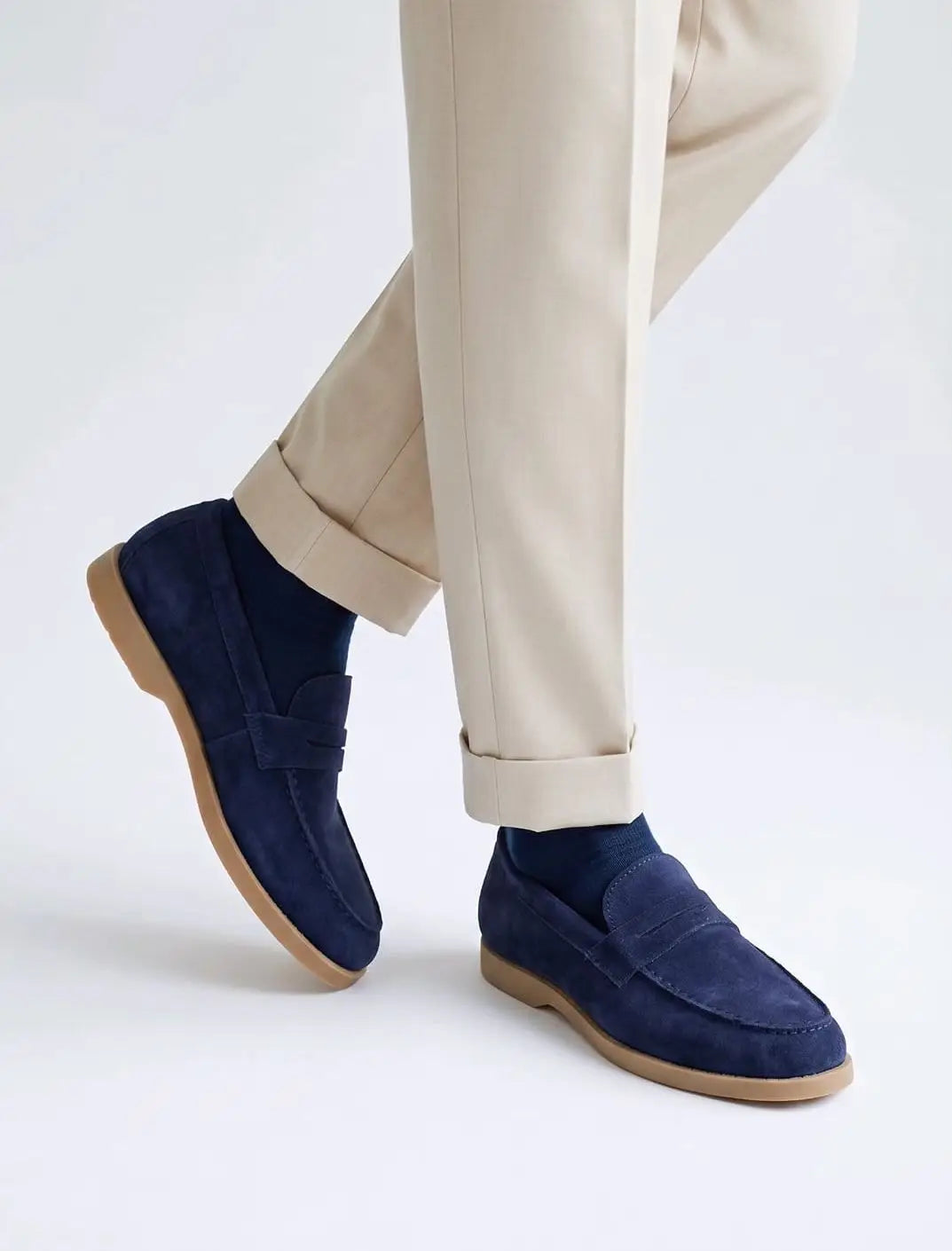 Dior_Blue Premium Suede Leather Formal Loafer Main image