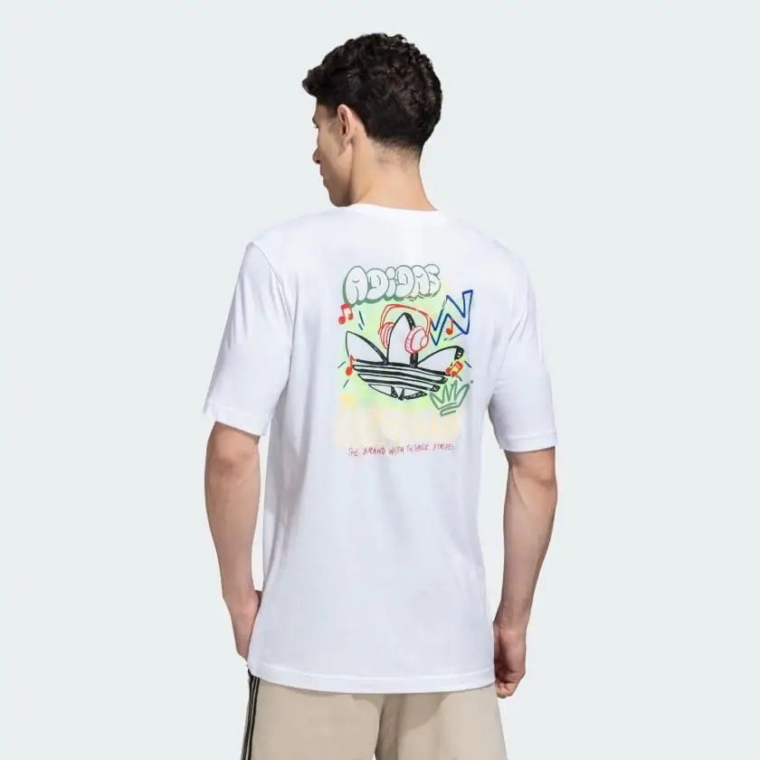 Adidas White Printed Premium Classic T-Shirt Main image
