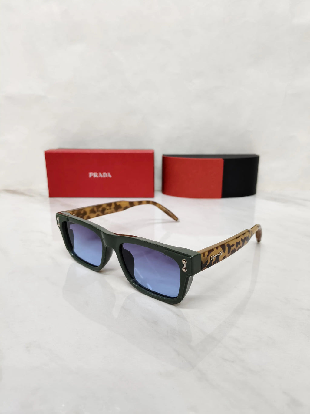 PRADA 5502 OLIVE TORTOISE BLUE FULL METAL BODY AAA QUALITY