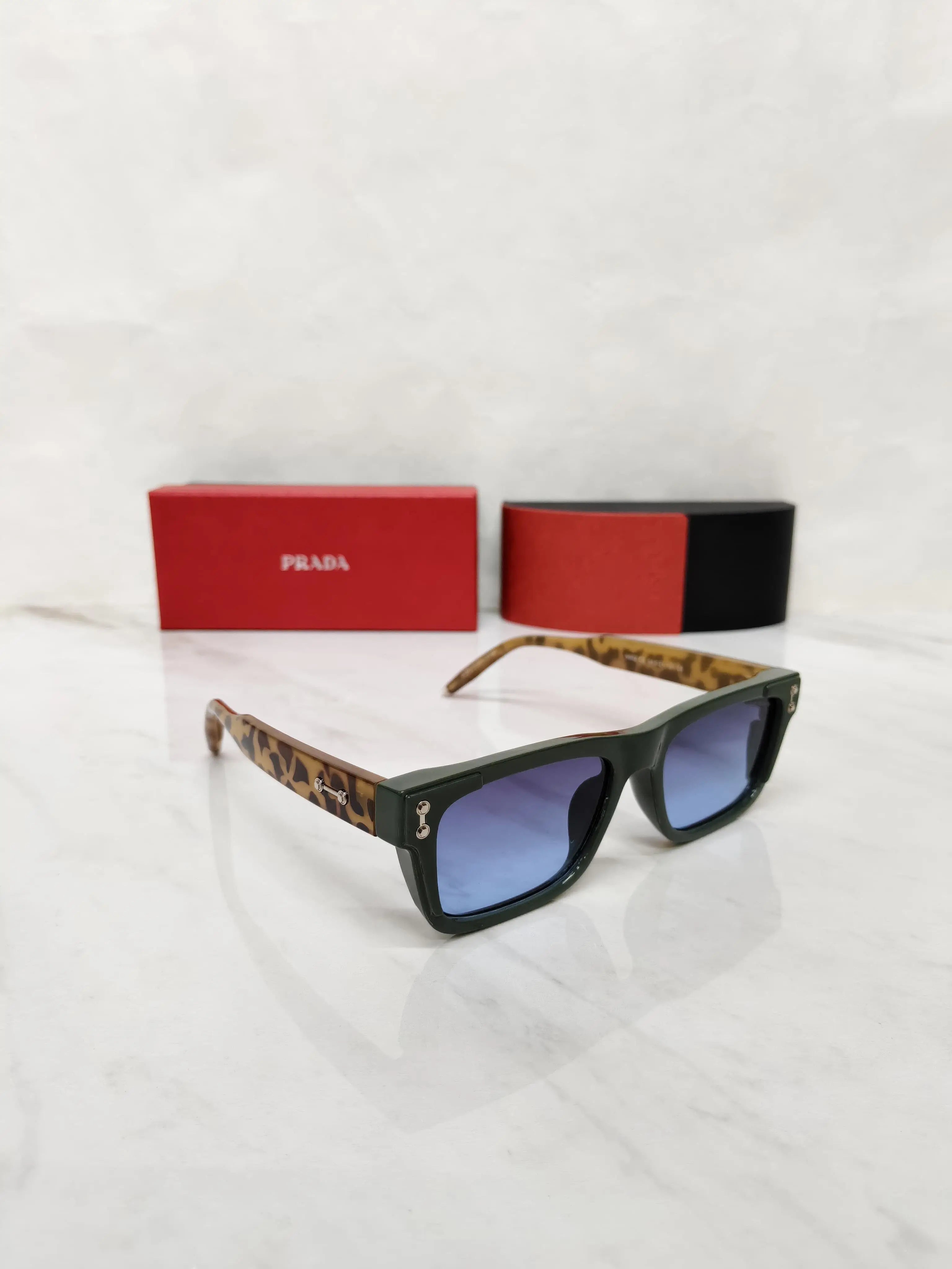 PRADA 5502 OLIVE TORTOISE BLUE FULL METAL BODY AAA QUALITY