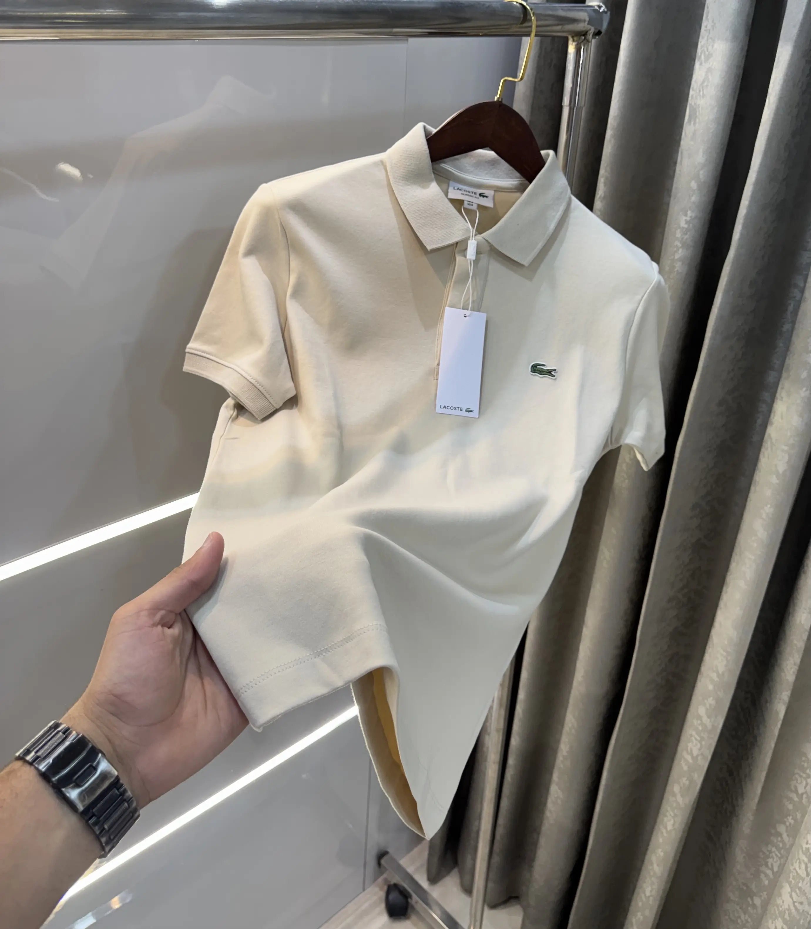 Lacost e Beige Logo Work Premium Polo T-Shirt Secondary image