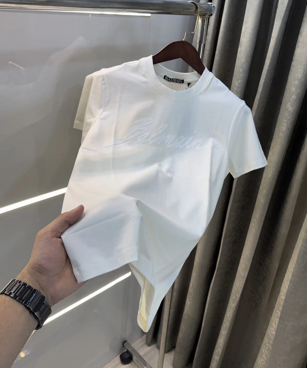 Balmain Paris White Logo Work Premium T-Shirt
