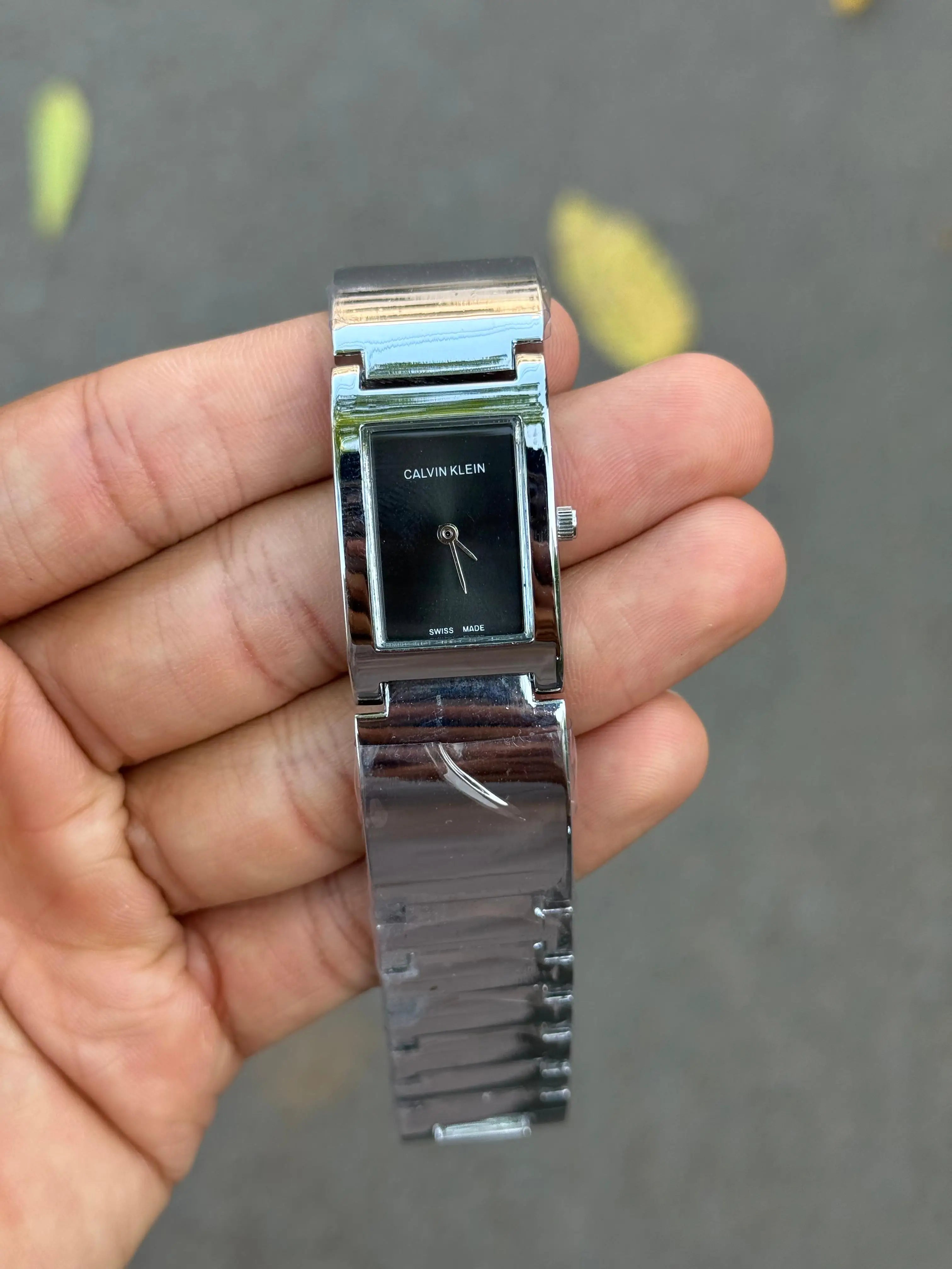 Calvin Klei n Rectangular Women s Silver Black Main image