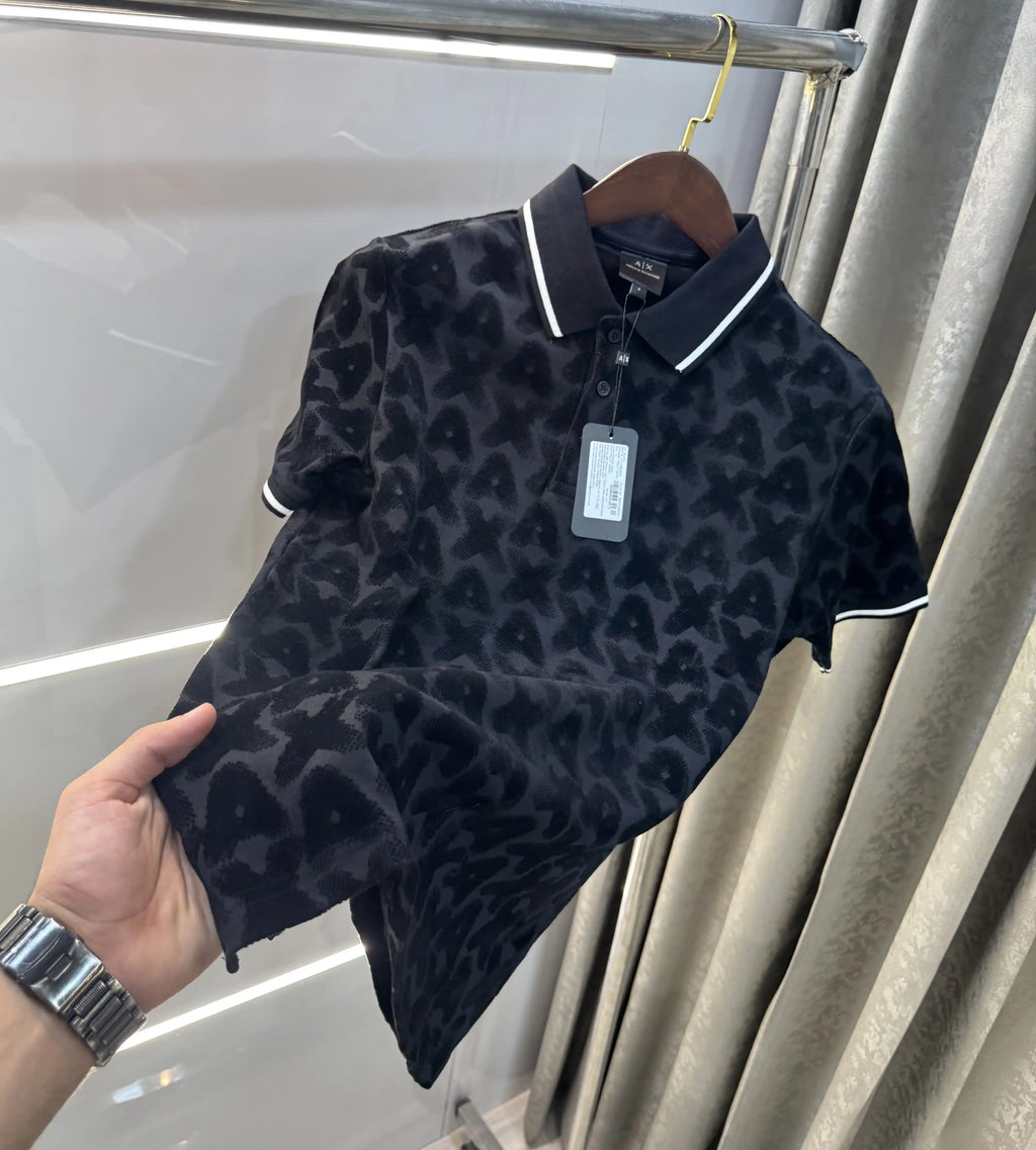 Arman i Exchange Black Monogram Premium Polo T-Shirt