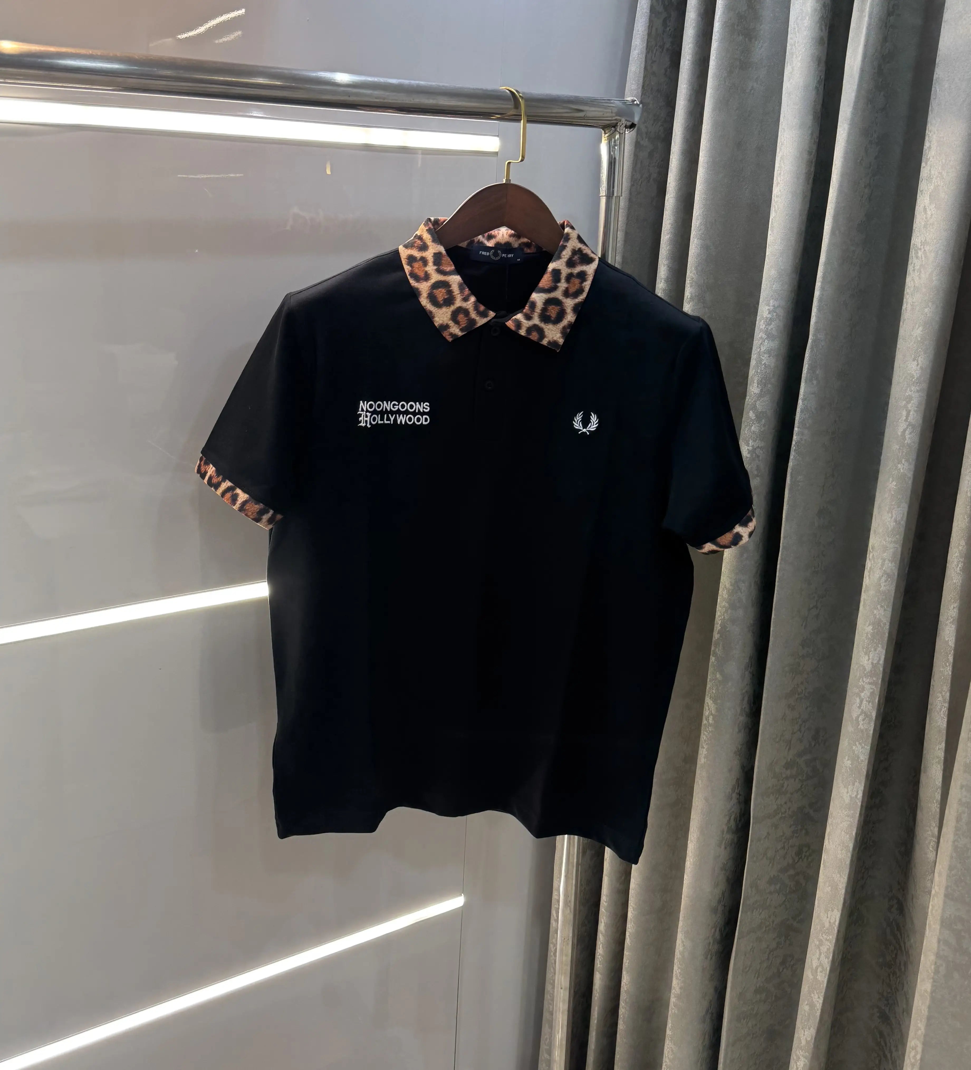 Fredperry Black Embroidery Logo Premium Polo T-Shirt