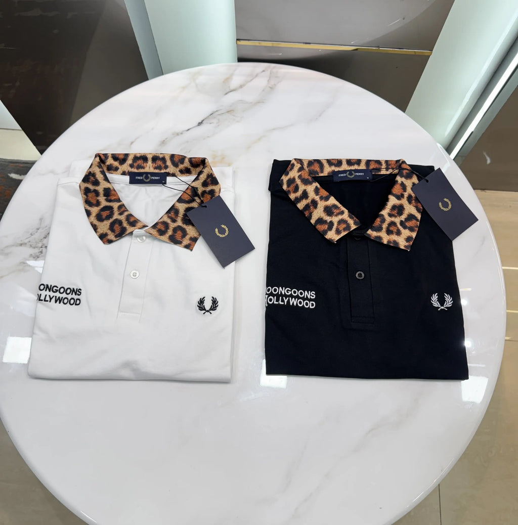 Fredperry Black Embroidery Logo Premium Polo T-Shirt