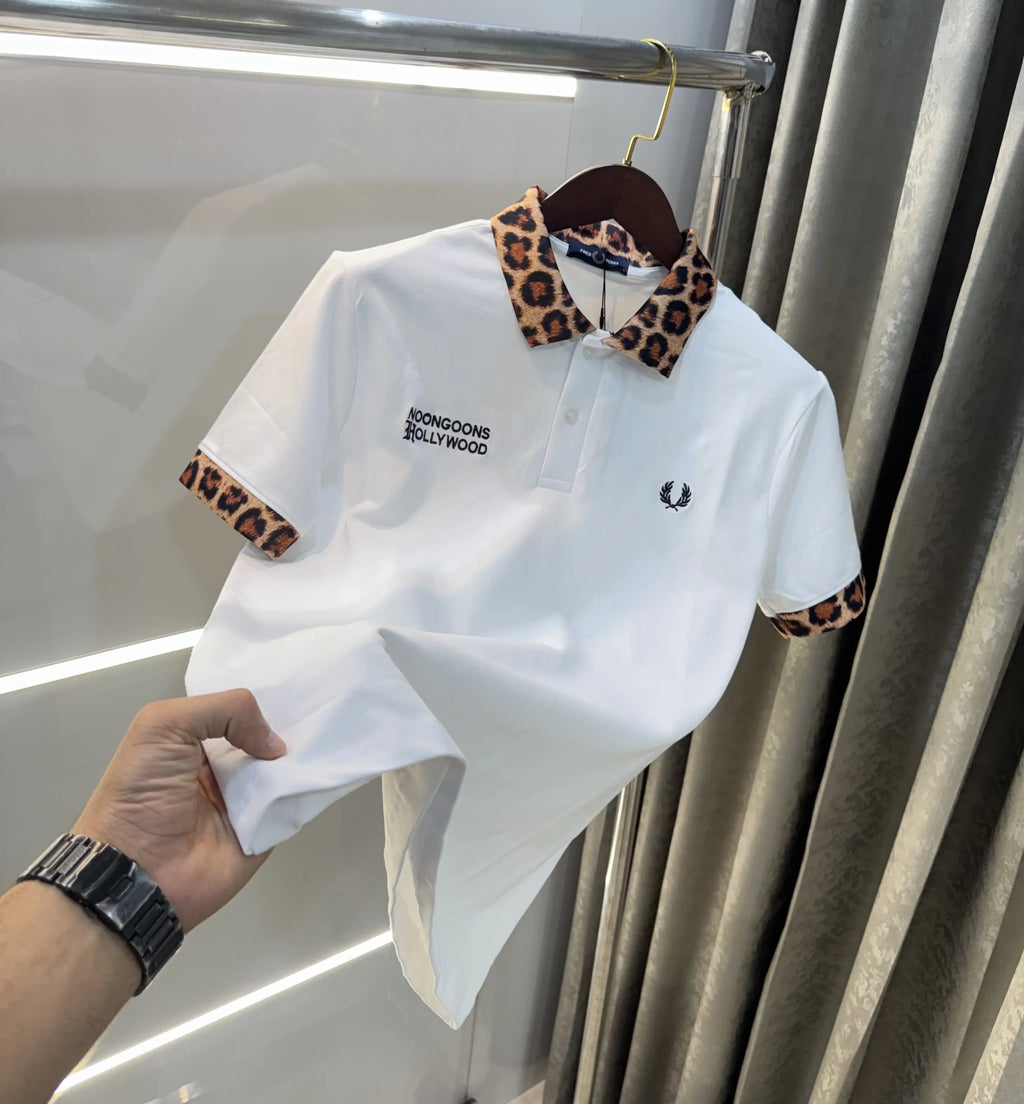 Fredperry White Embroidery Logo Premium Polo T-Shirt