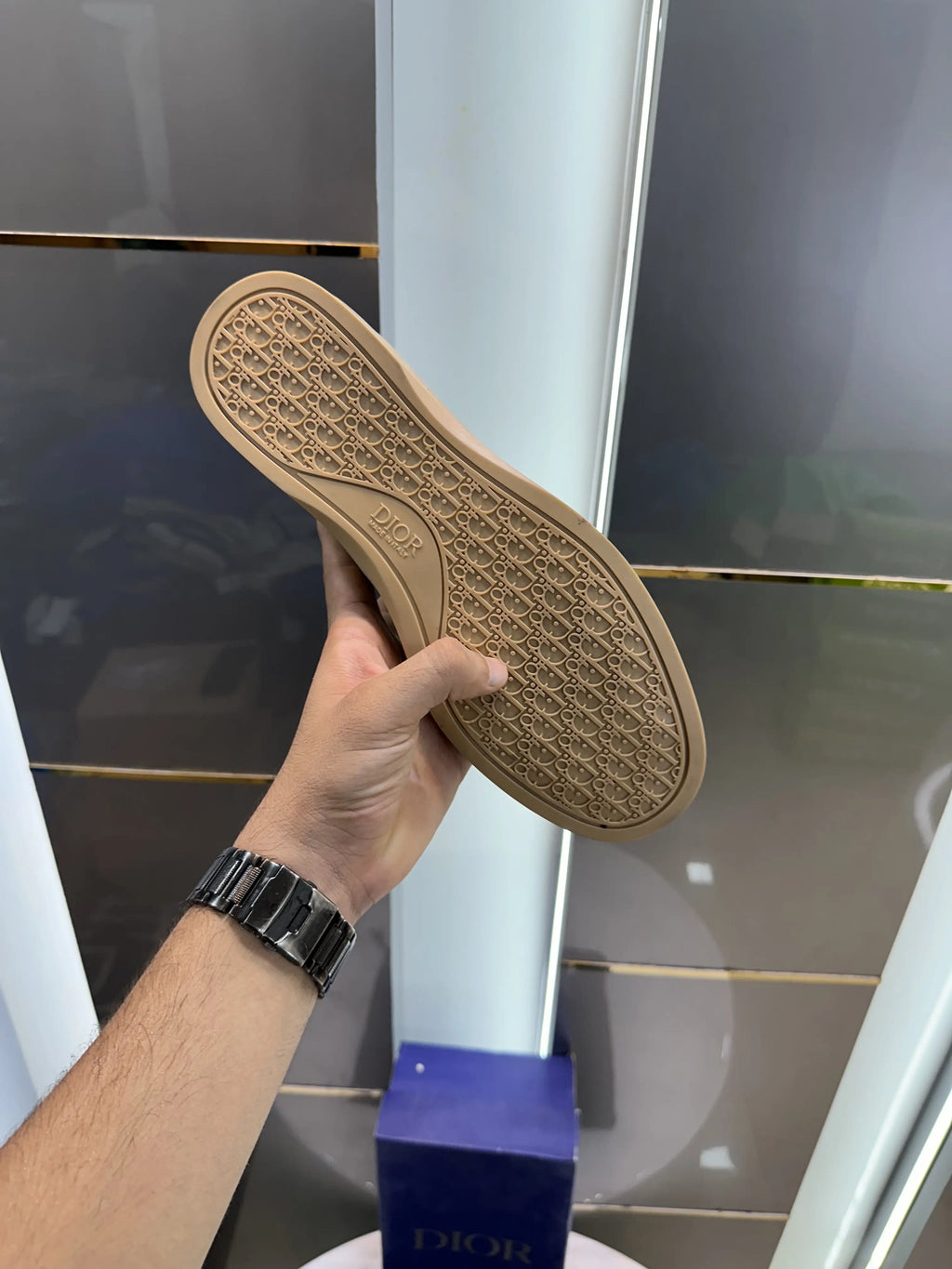 Dior_Beige Premium Suede Leather Formal