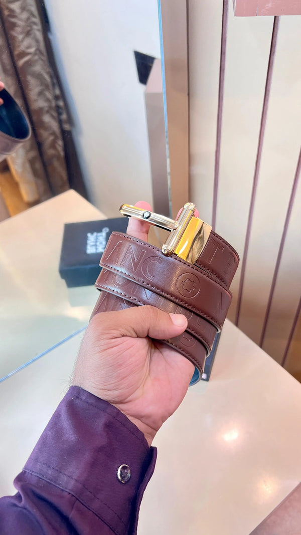 MONT BLANC IMP PREMIUM QUALITY EMBOSSED REVERSEABLE BELT WITH OG BOX