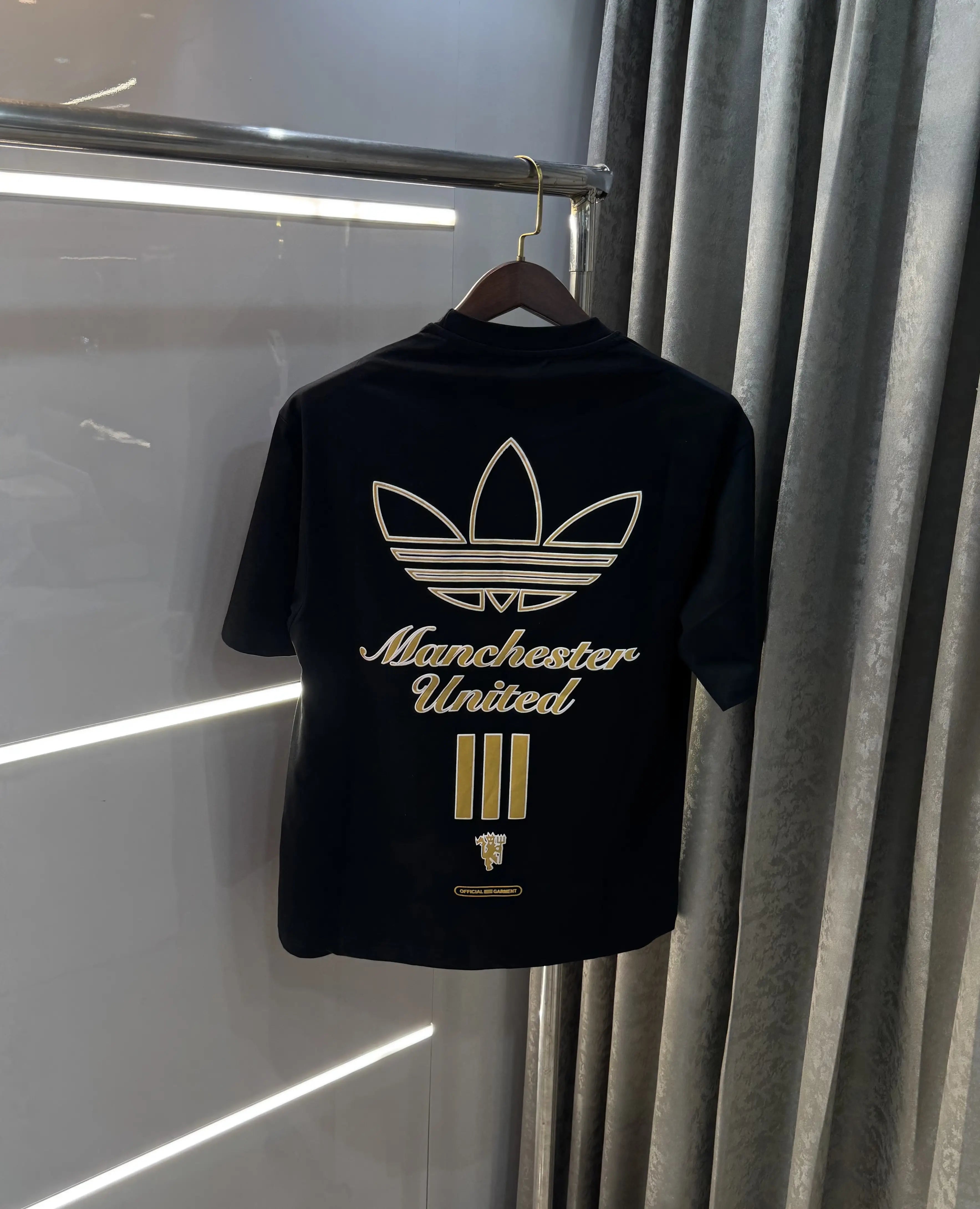 Adidas Black Logo Print Imported Oversized T-Shirt Main image