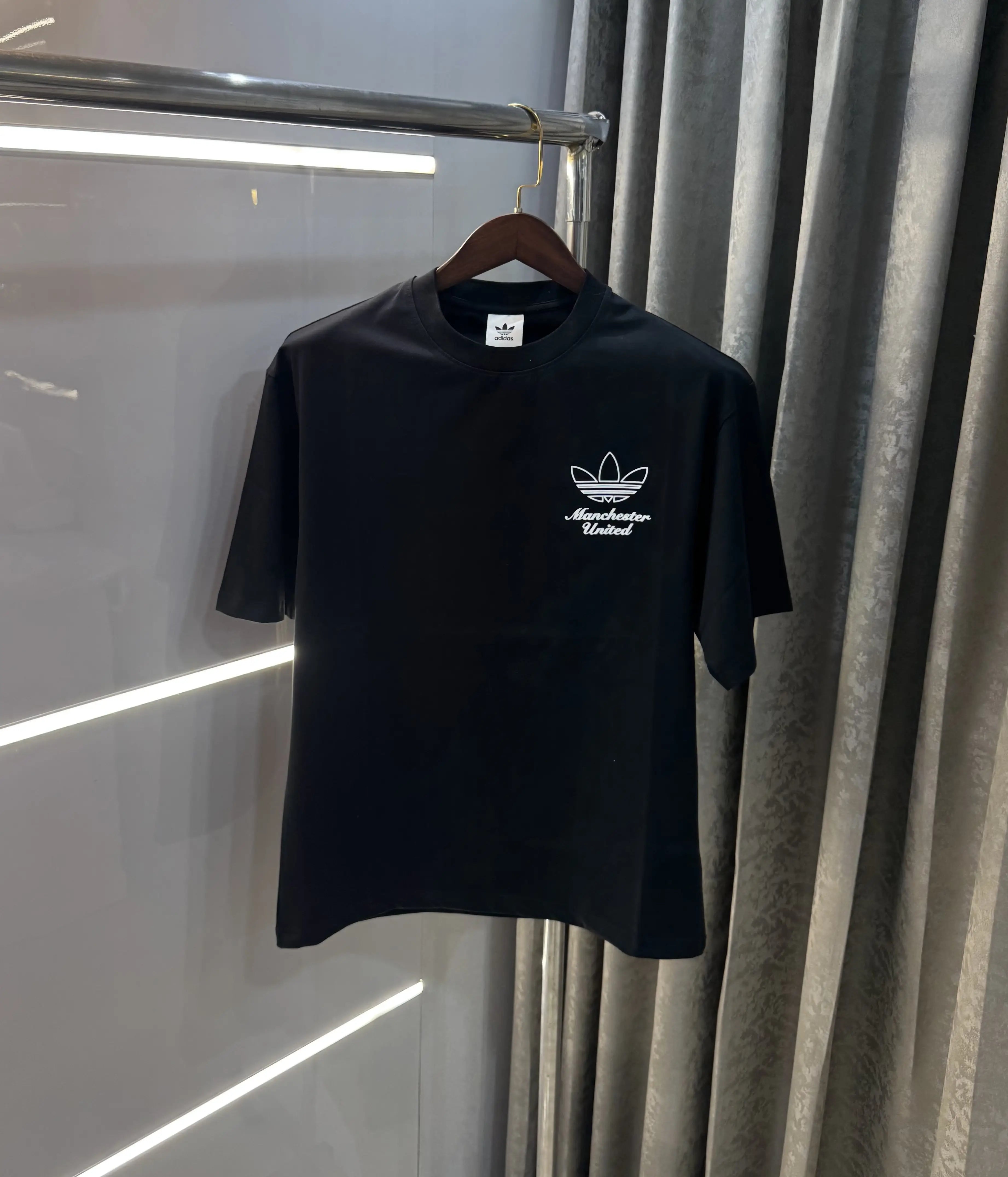 Adidas Black Logo Print Imported Oversized T-Shirt Secondary image