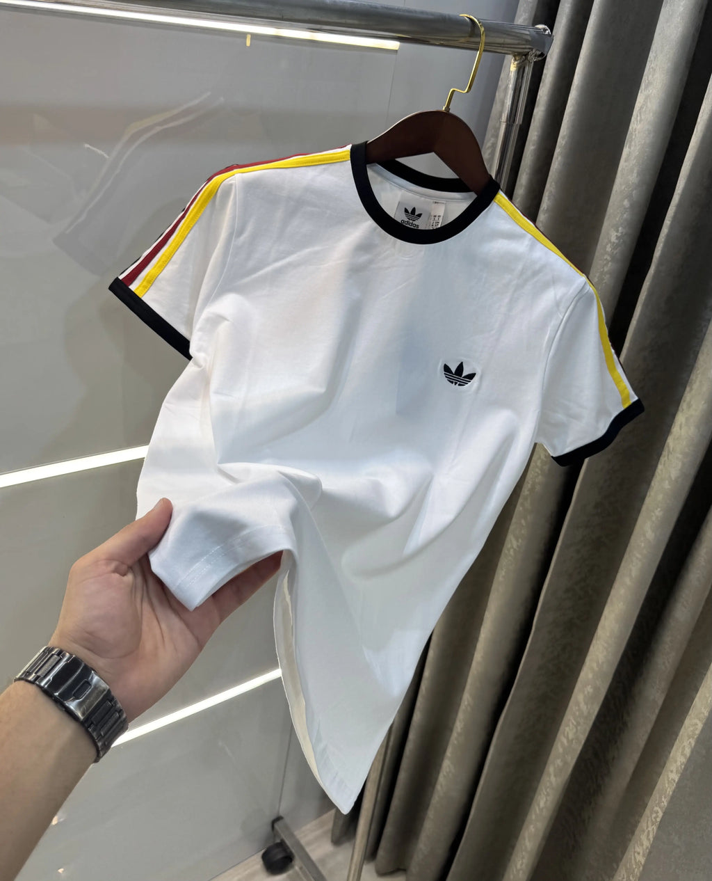 Adidas White Printed Premium Classic T-Shirt