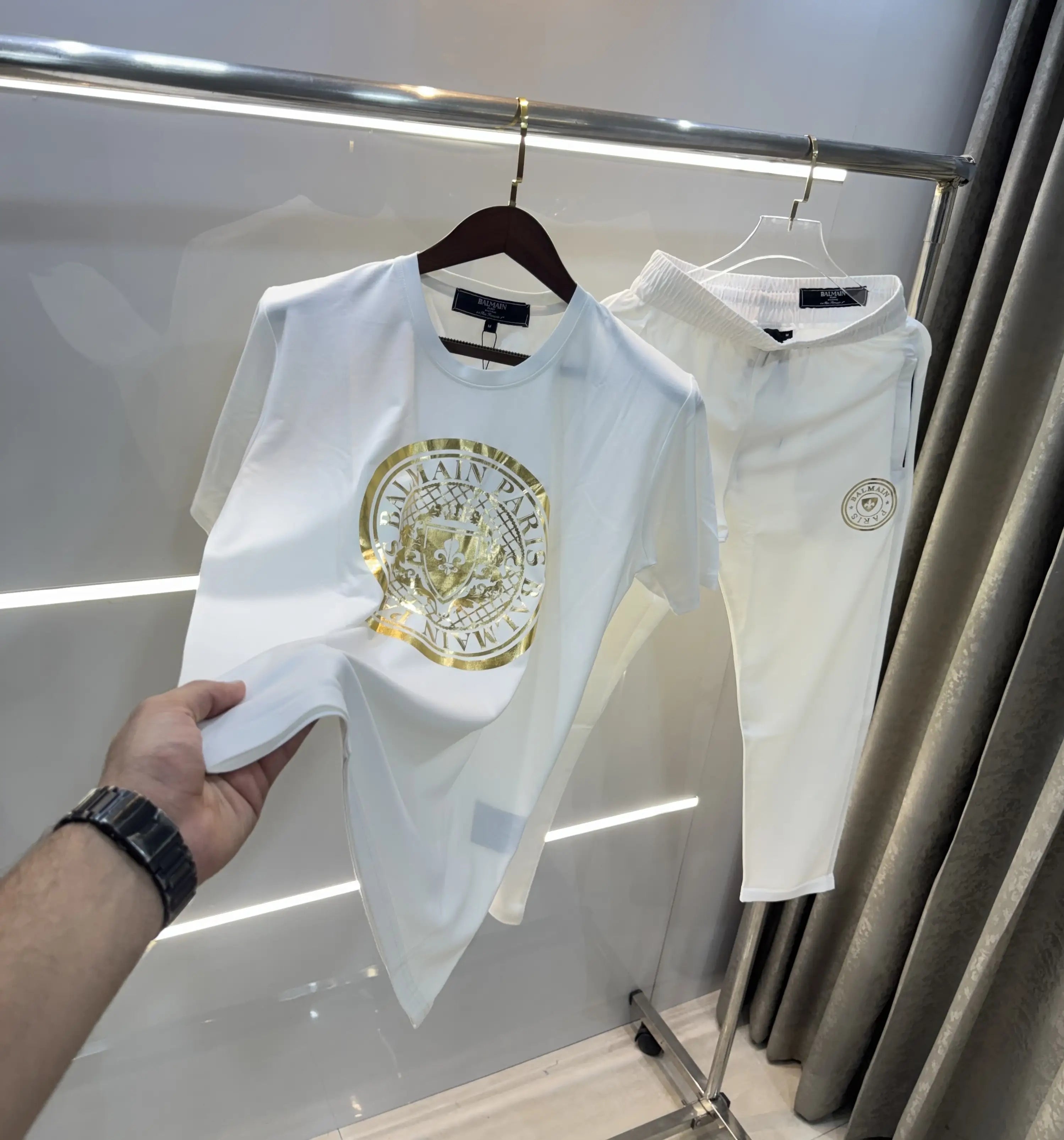 Balmain Paris White Logo Work Premium Cord Set With Premium Packing Main image