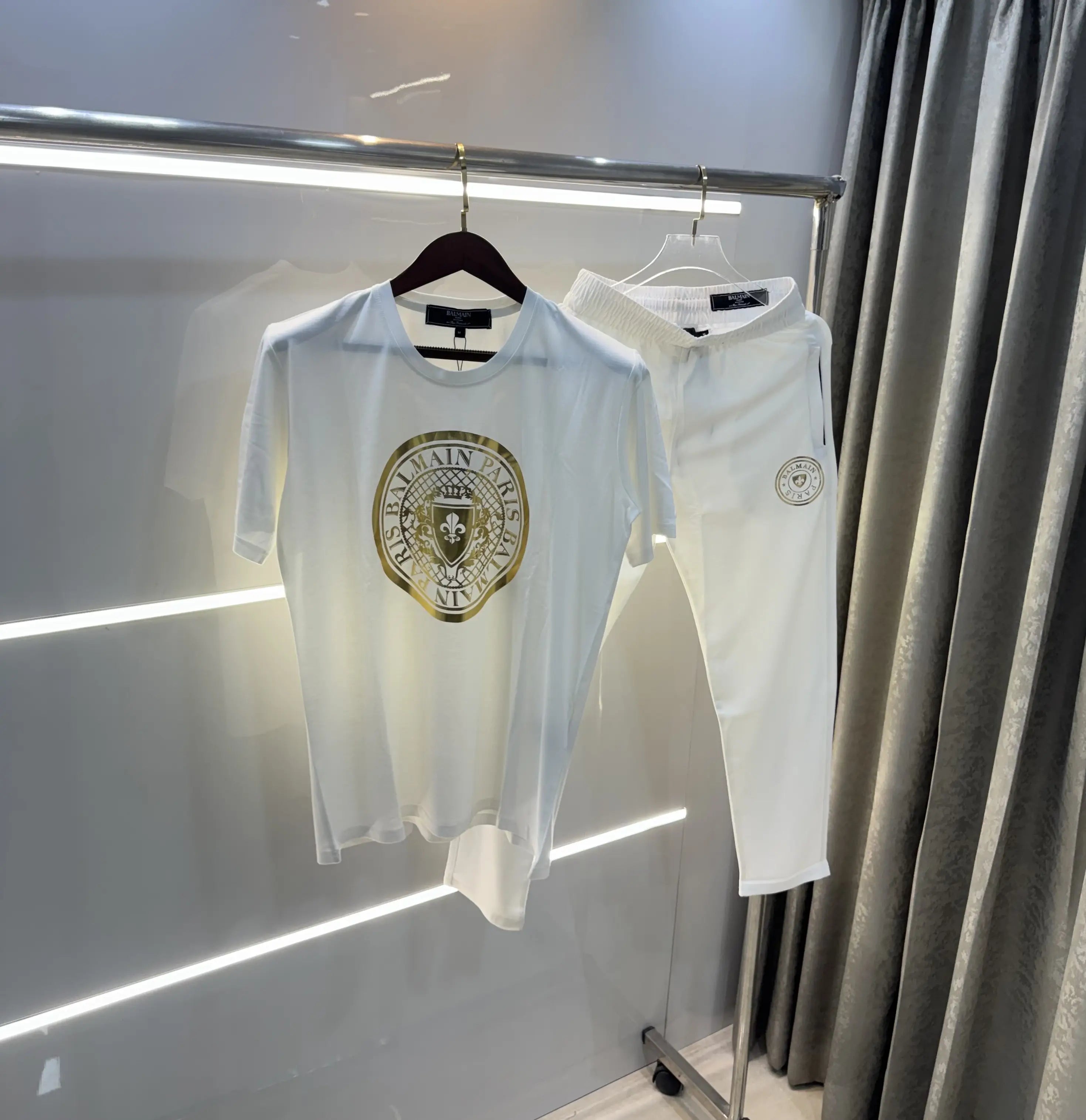 Balmain Paris White Logo Work Premium Cord Set With Premium Packing Secondary image