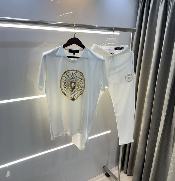 Balmain Paris White Logo Work Premium Cord Set With Premium Packing