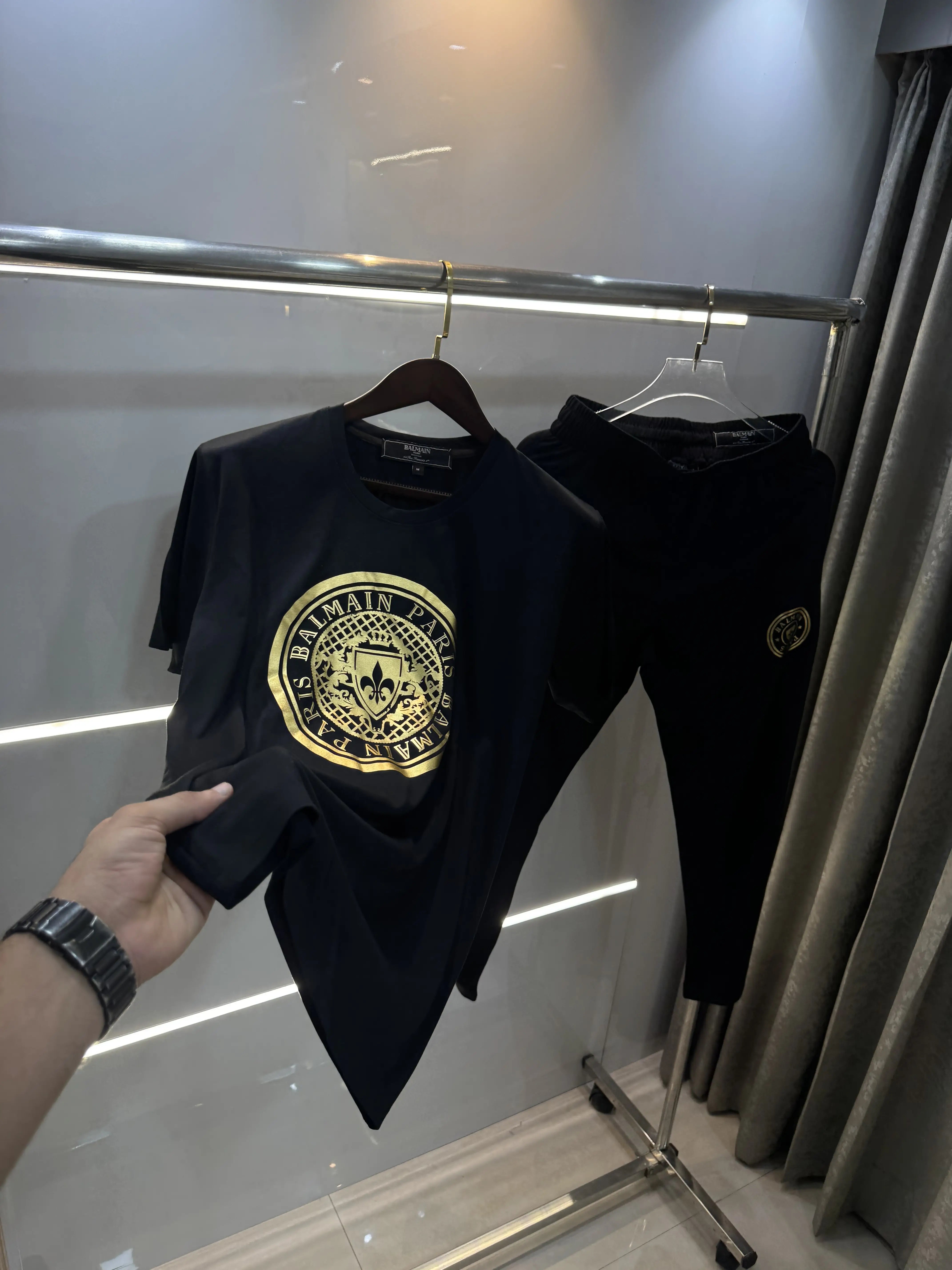 Balmain Paris Black Logo Work Premium Cord Set With Premium Packing Secondary image