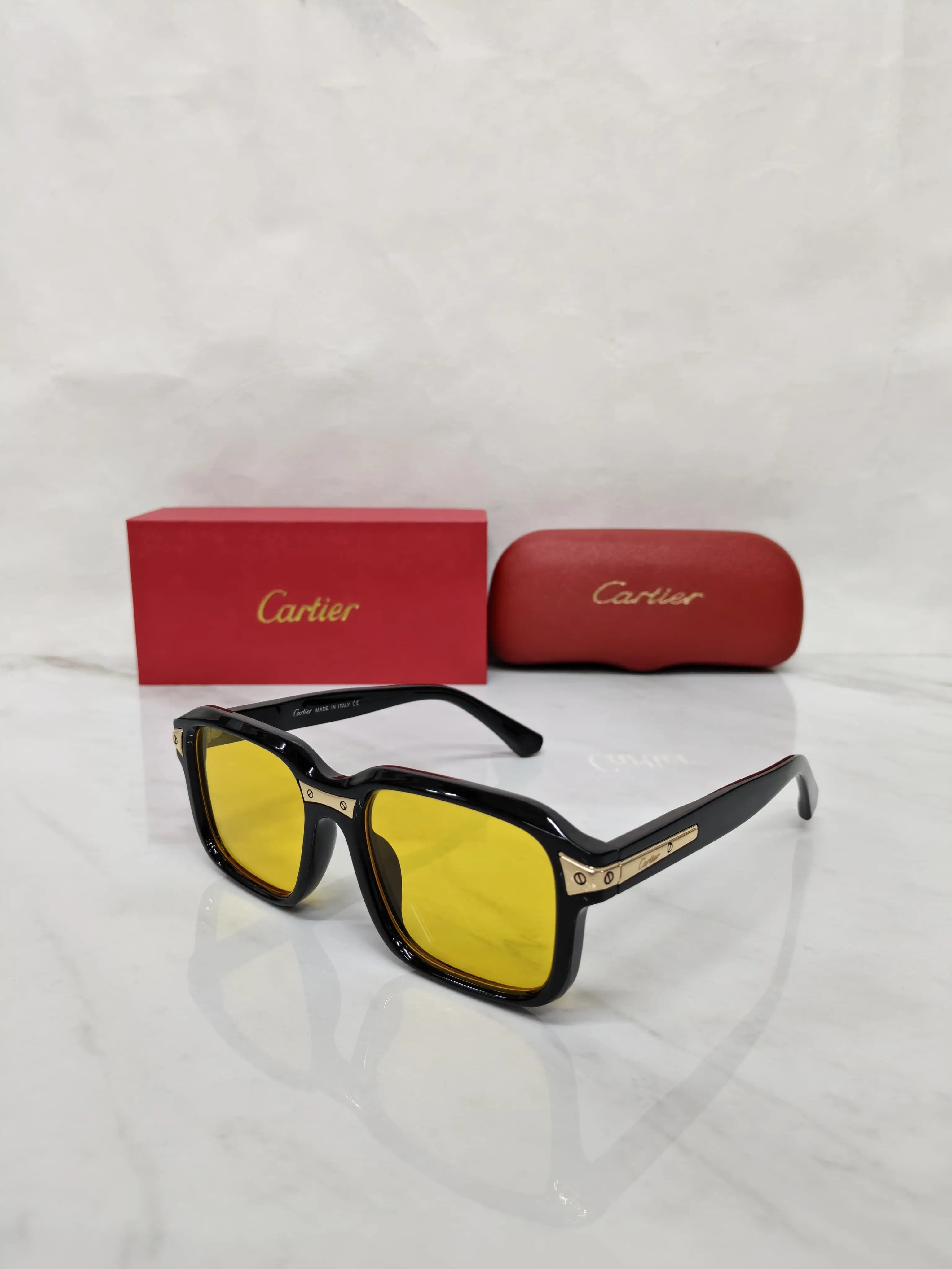 Cartier 0482 BLACK YELLOW
