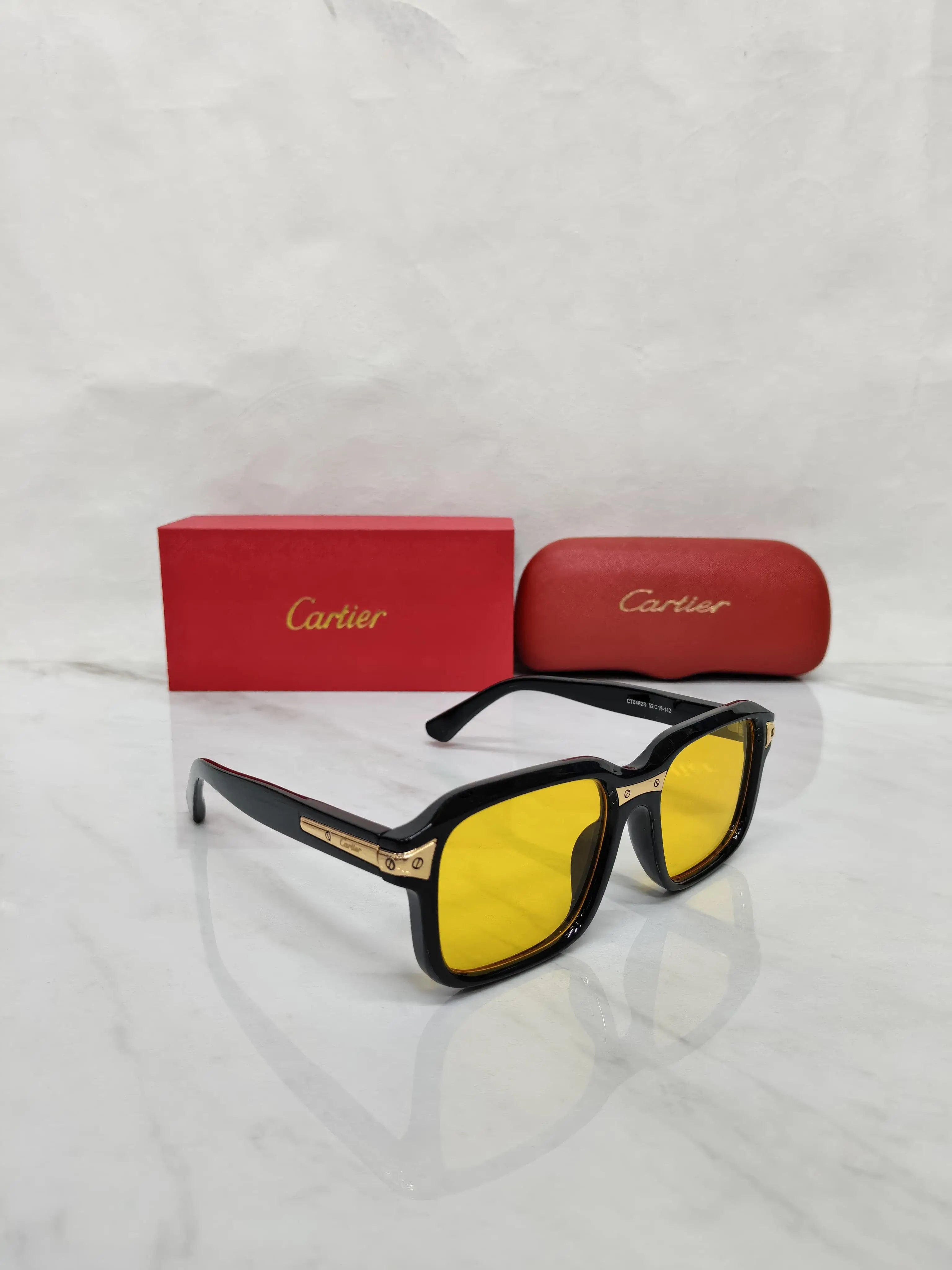 Cartier 0482 BLACK YELLOW