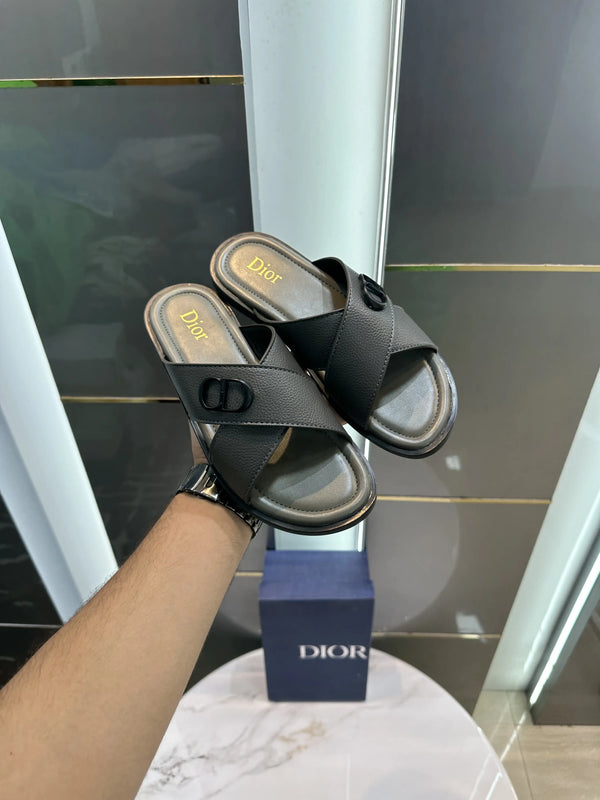 Dior_Grey CD Cross Slide For Men
