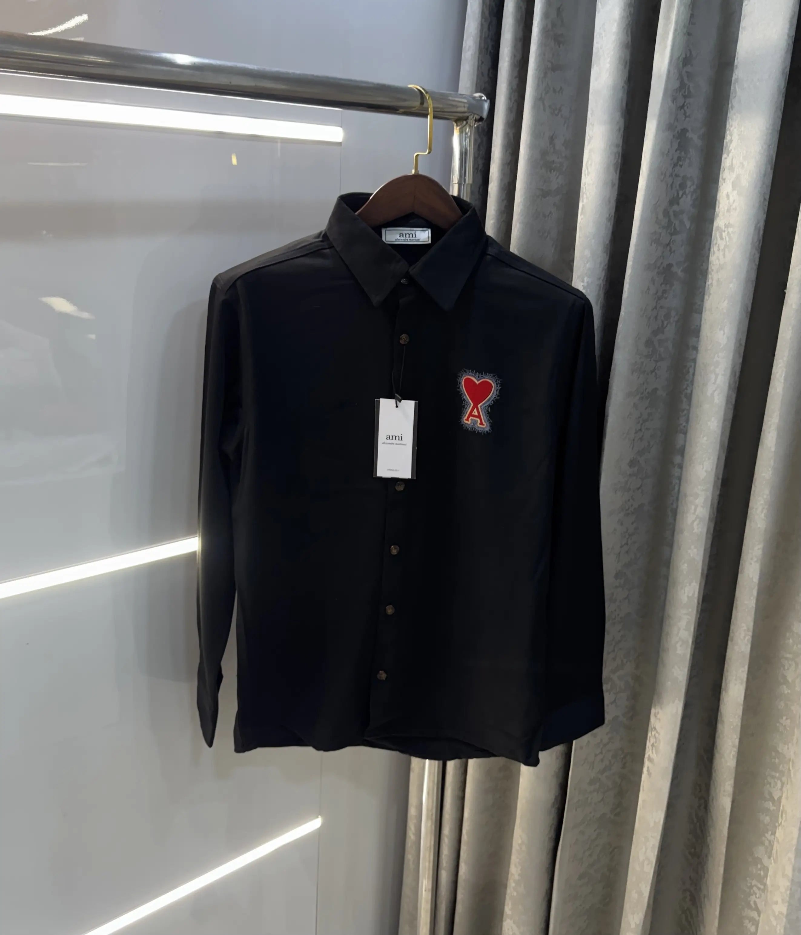 Ami Paris Black Designer Imported Shirt Secondary image
