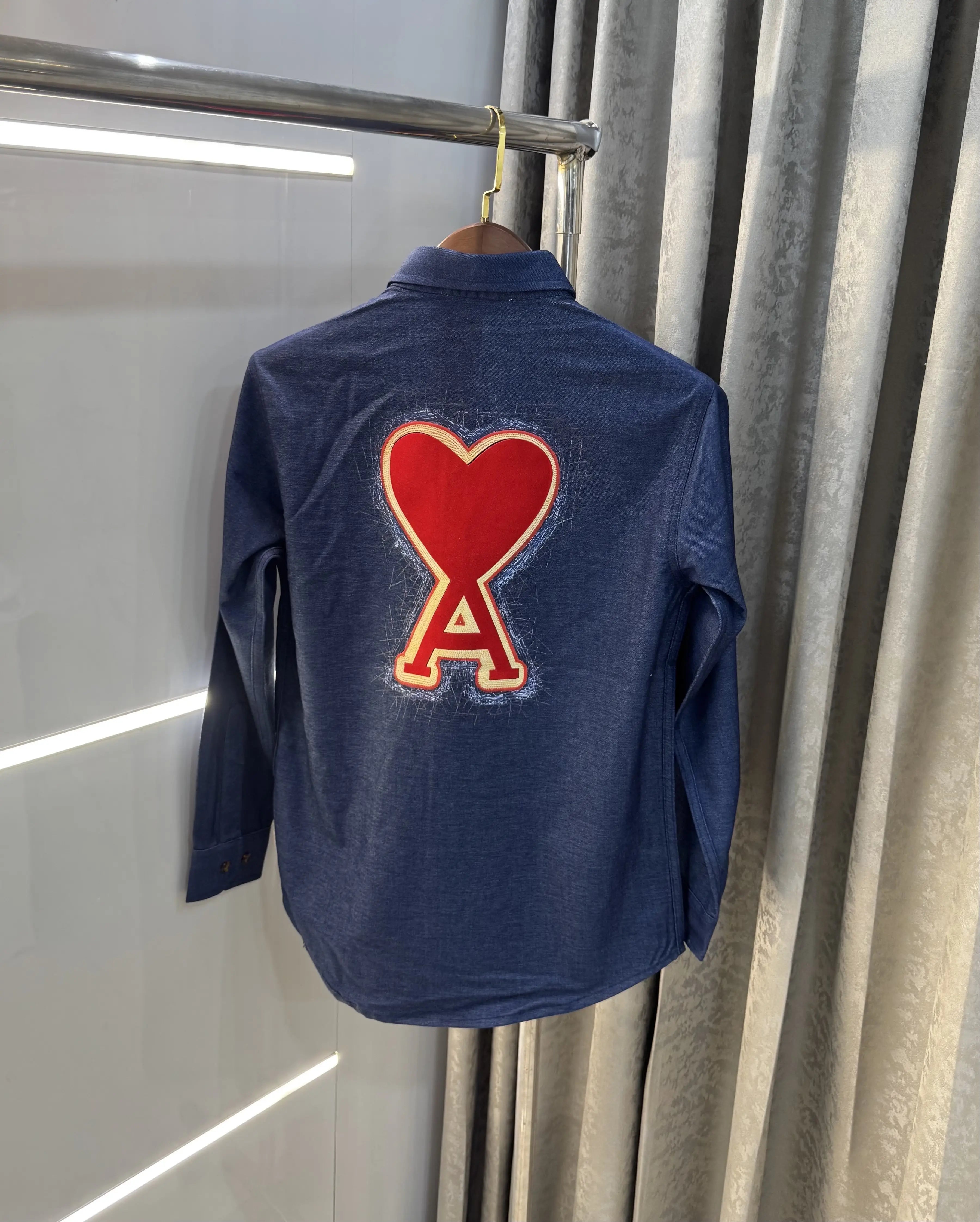 Ami Paris Dark Blue Designer Imported Shirt