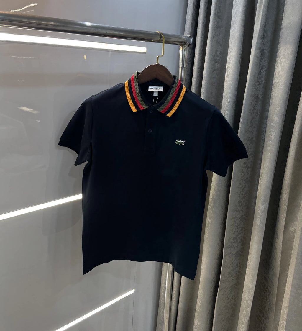 Lacost e Navy Blue Embroidery Logo Premium Polo T-Shirt