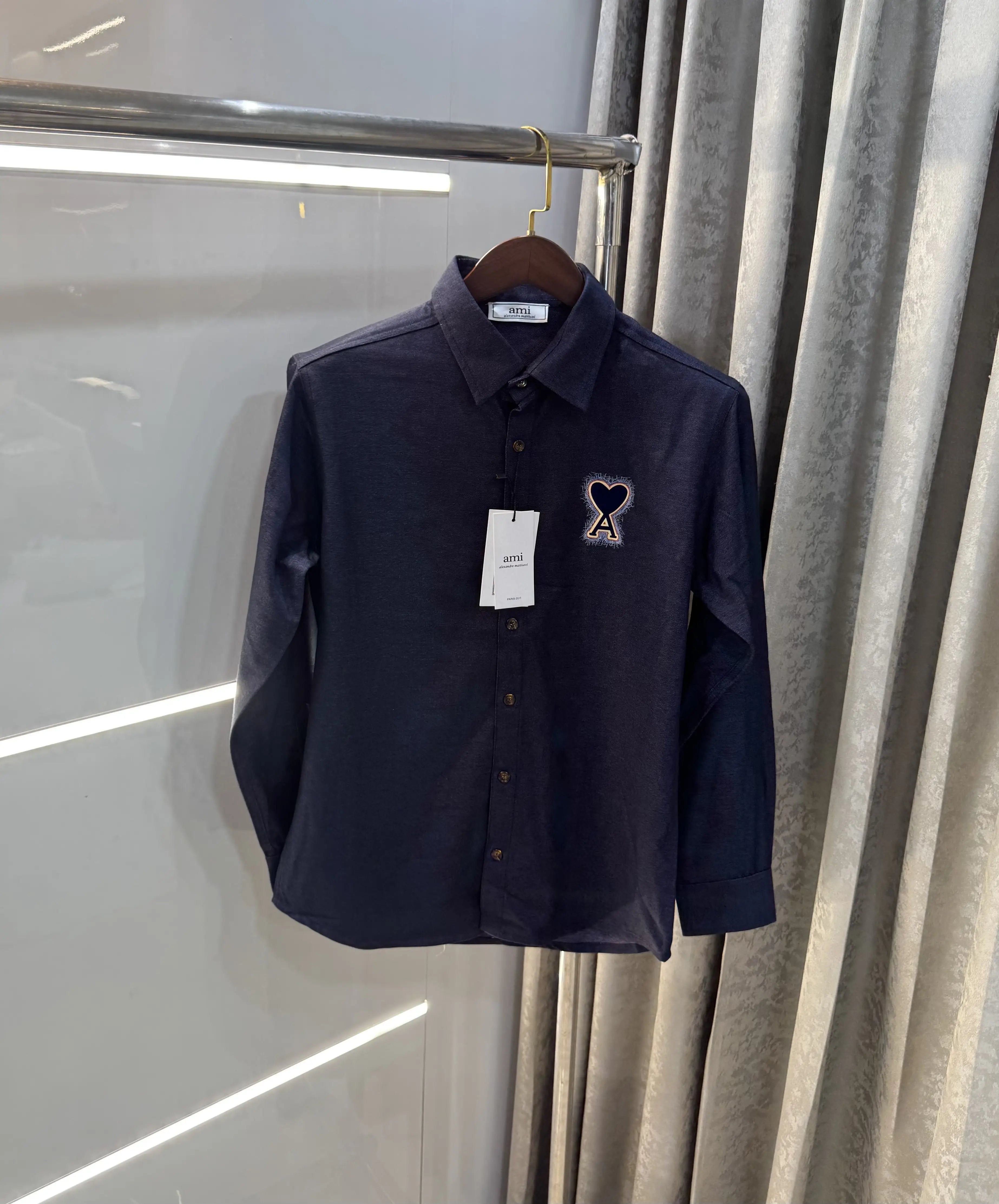 Ami Paris Dark Blue Designer Imported Shirt Secondary image