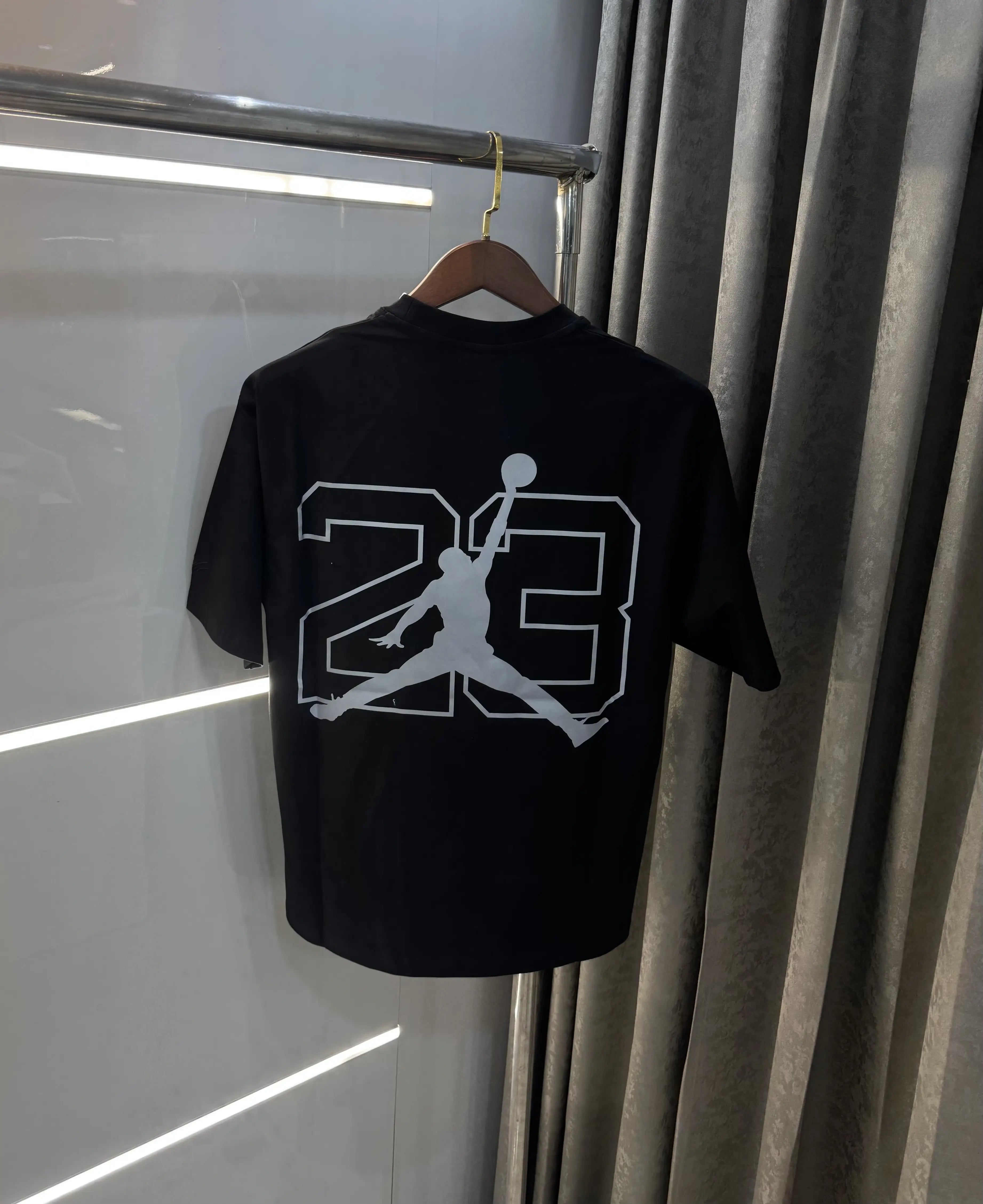 Air Jordan Black Reflective Logo Print Imported Oversized T-Shirt Main image