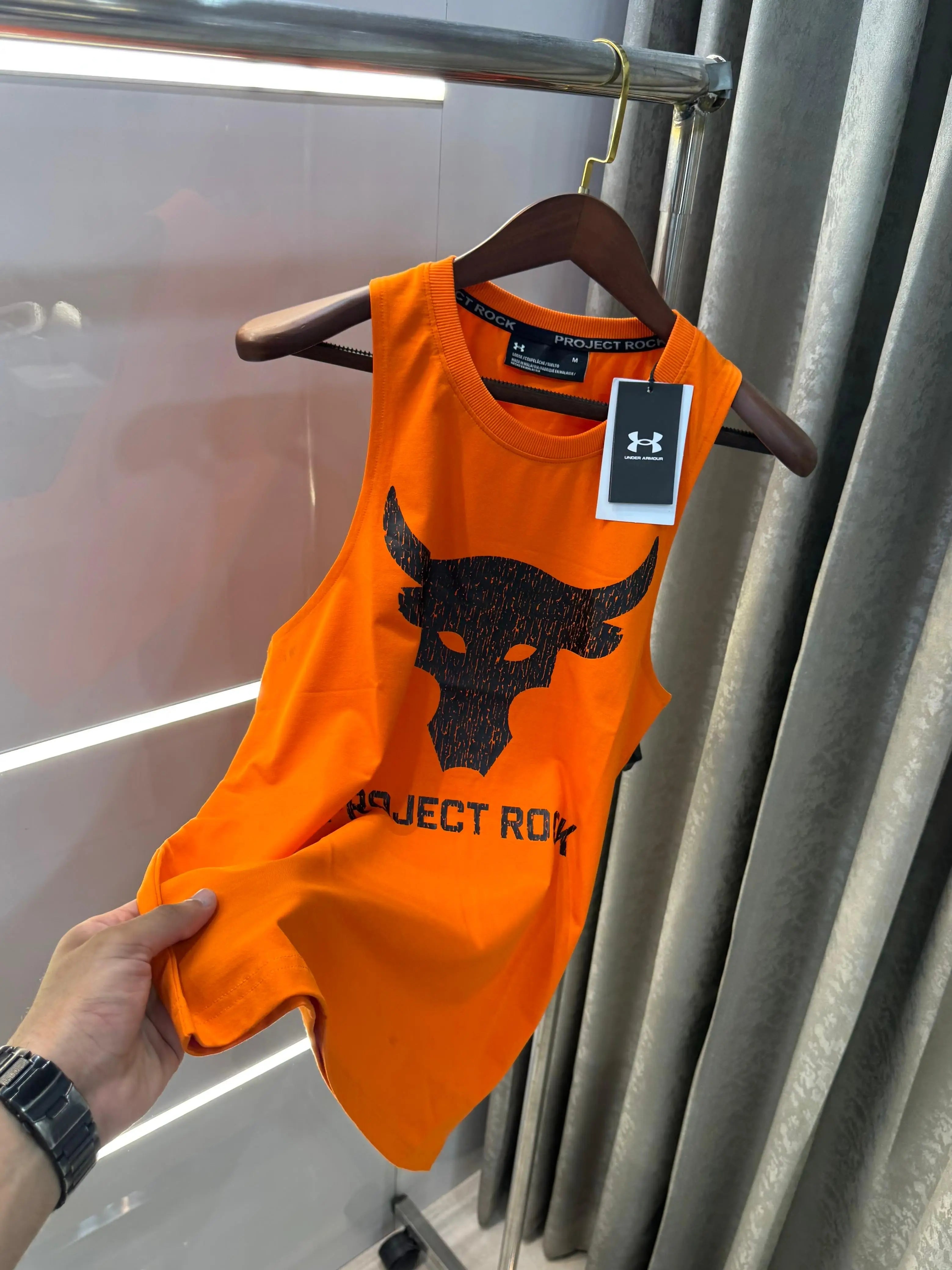 Under Armour Orange Logo Print Premium Sando Main image