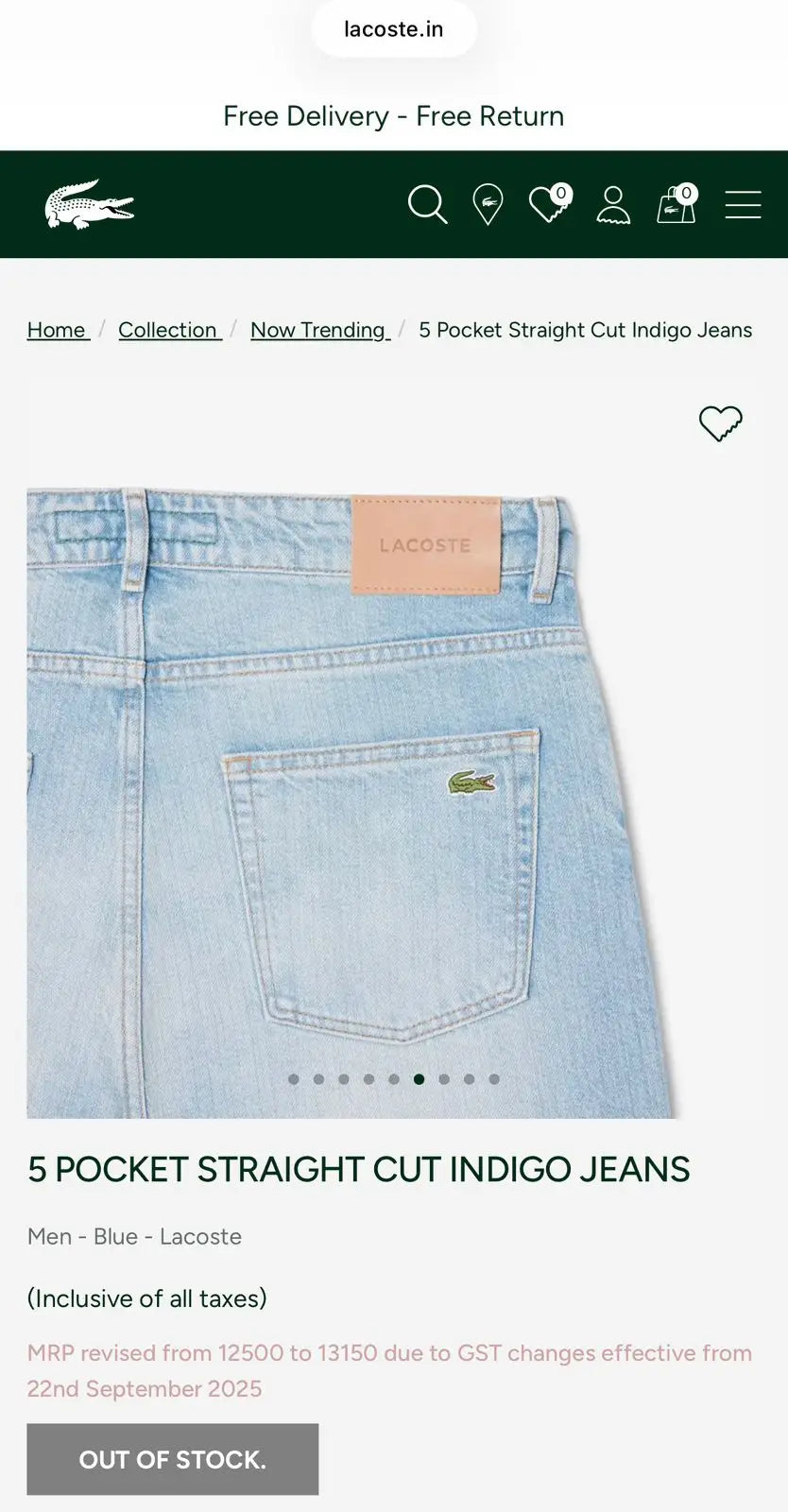 Lacost e Sky Blue Premium Classic Denim Main image