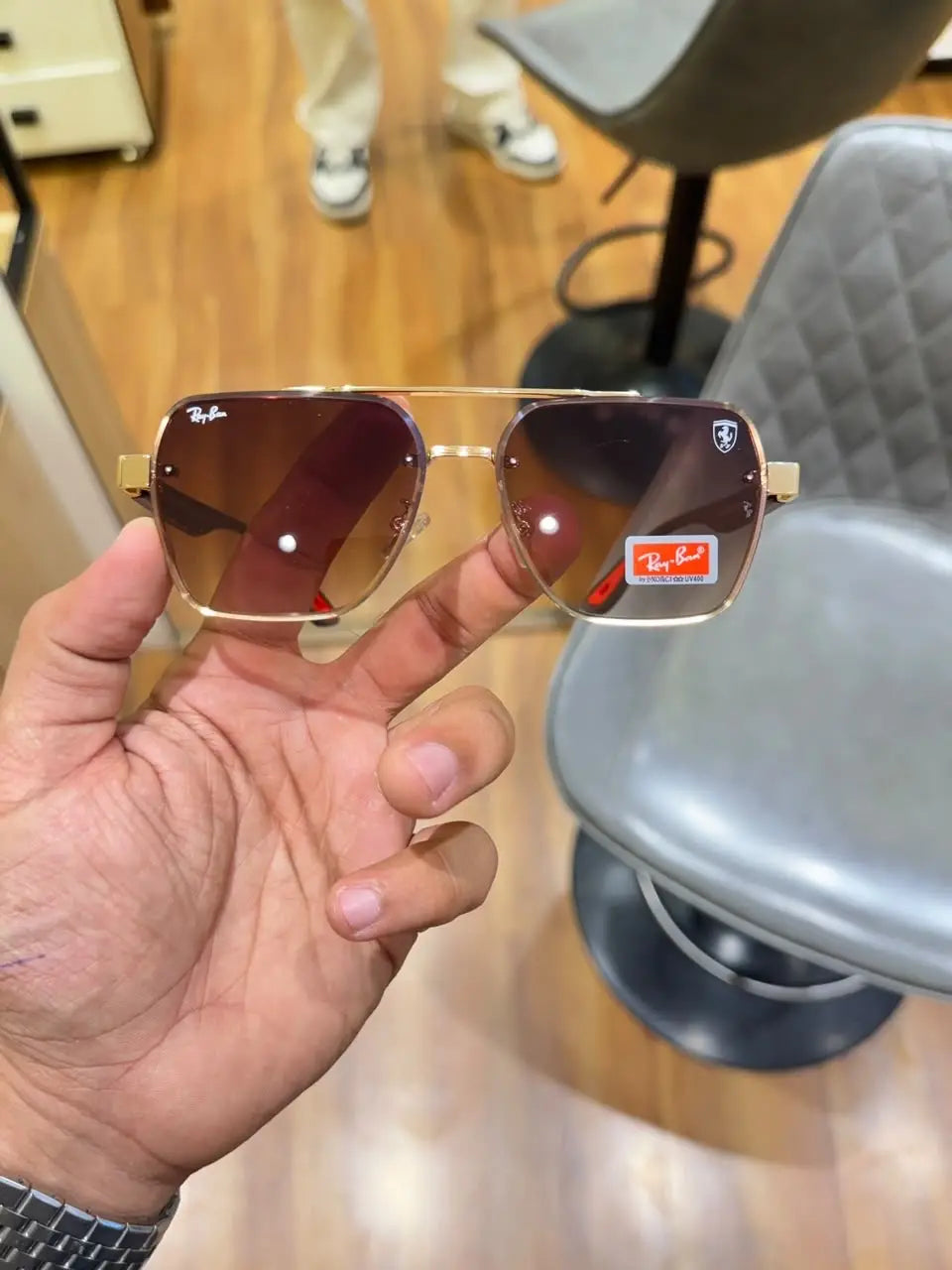 rayban 24006 gold brown shaded