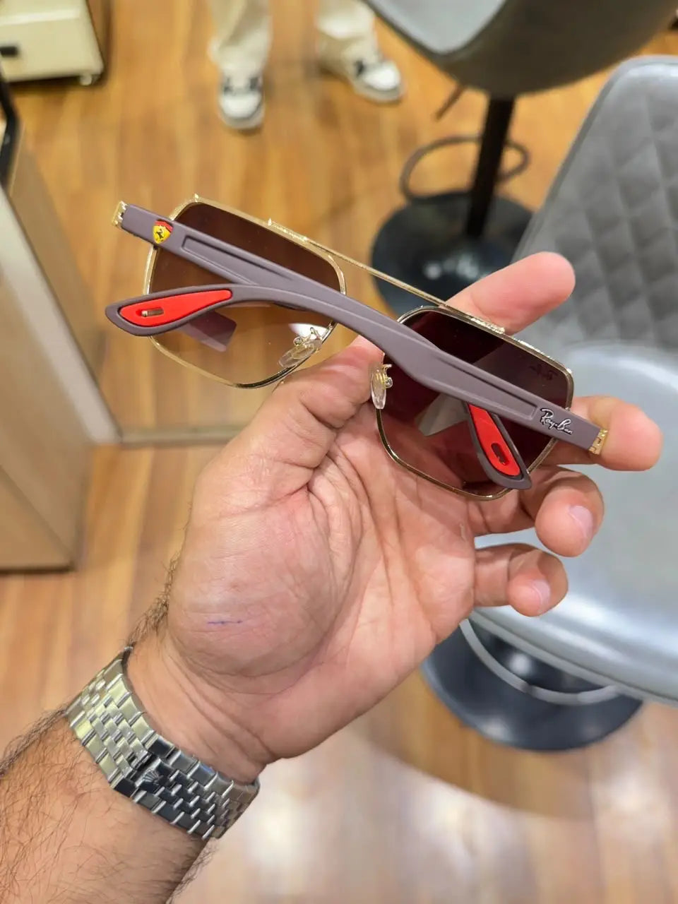 rayban 24006 gold brown shaded