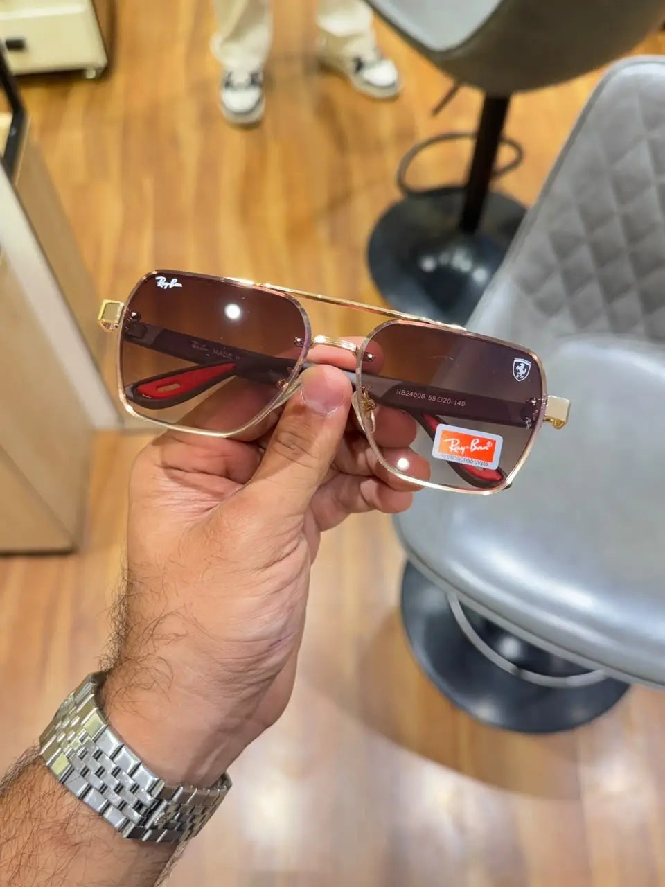 rayban 24006 gold brown shaded