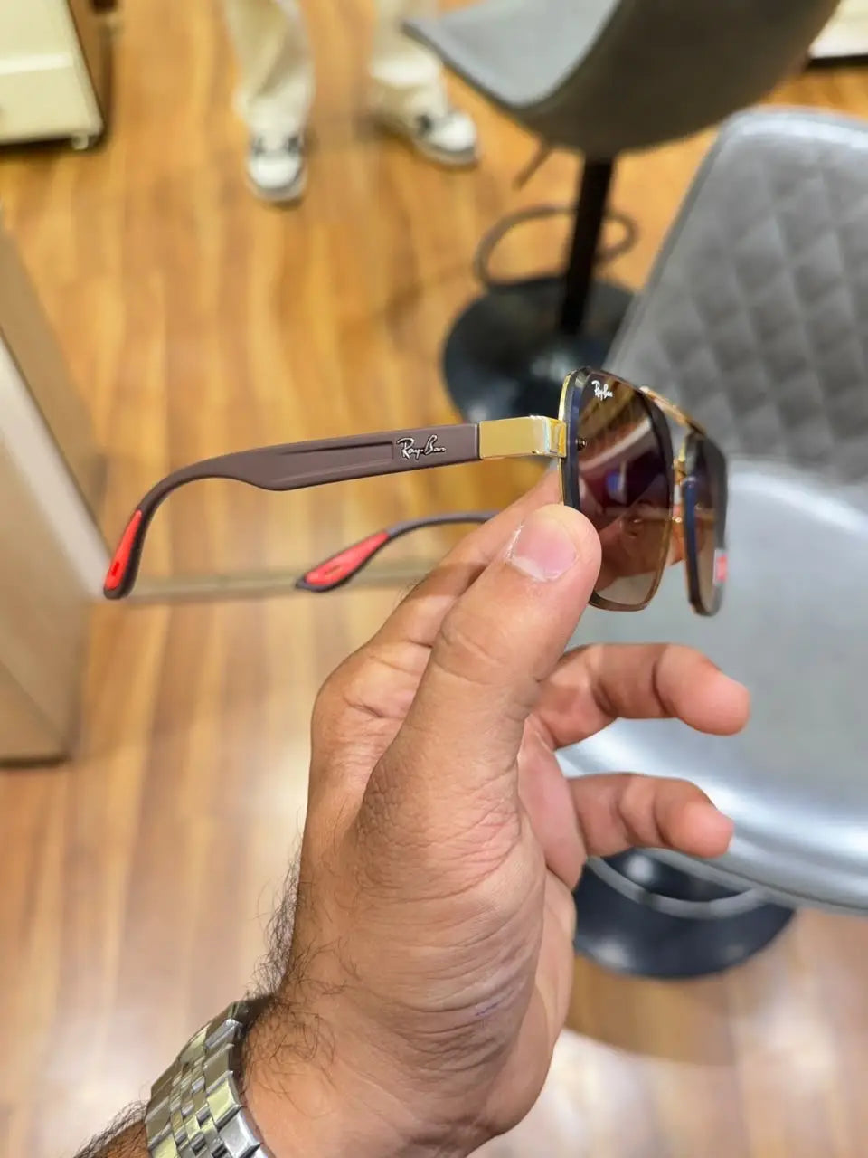 rayban 24006 gold brown shaded